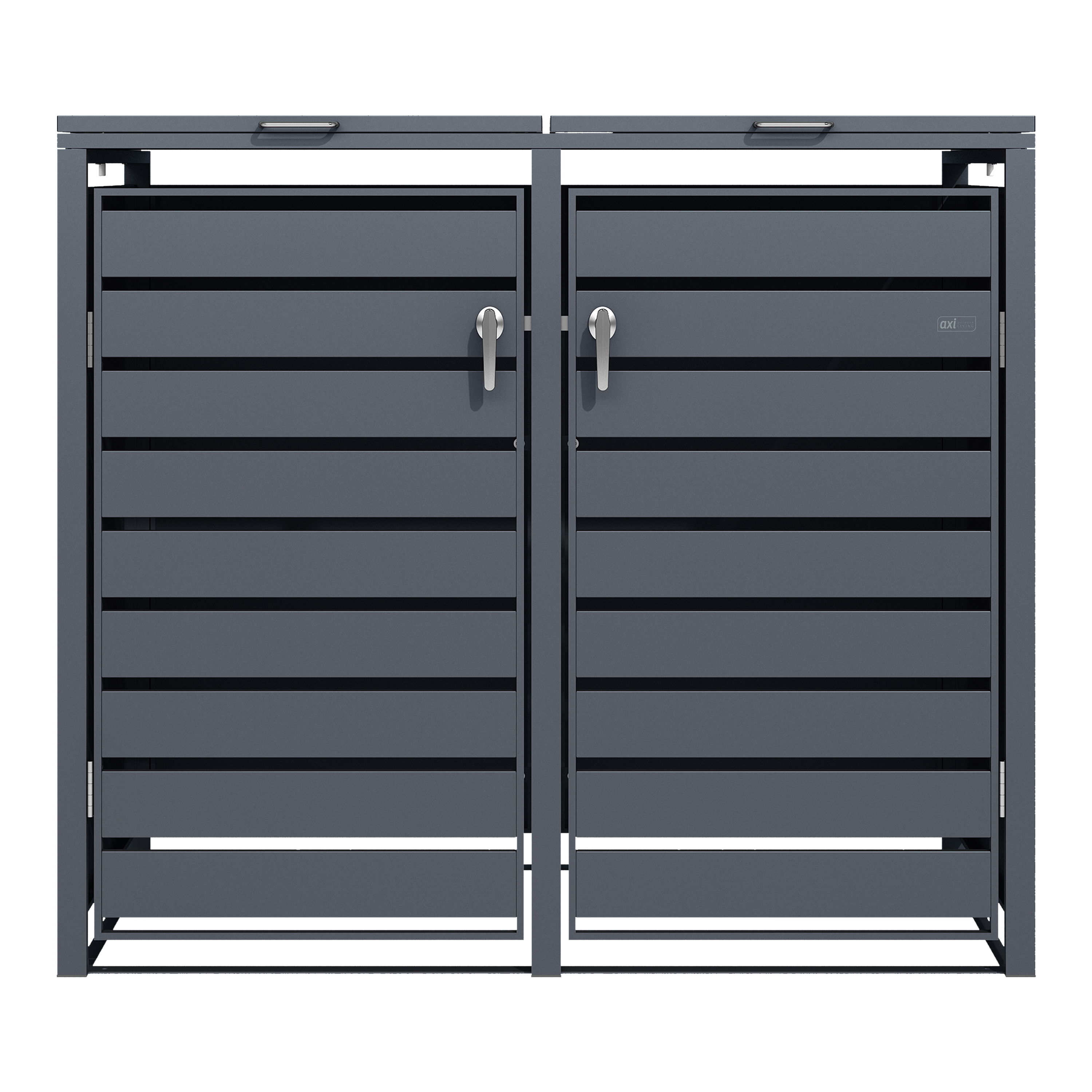 AXI Lucas Metal Garbage Bin Shed - 2 Garbage Bins