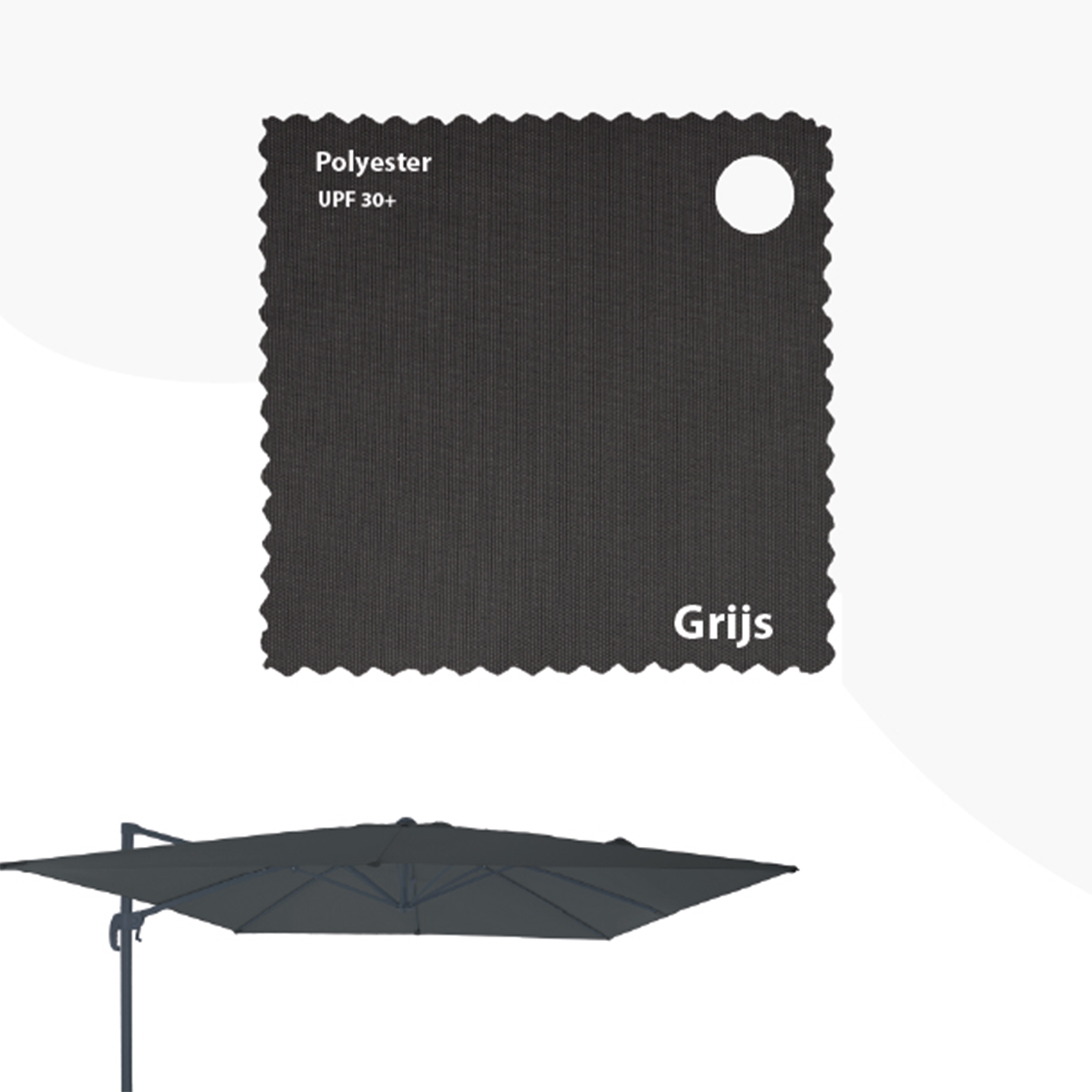 AXI Nima Cantilever Parasol 300x300 cm incl. Parasol Base with Wheels Anthracite/Grey – Complete Set