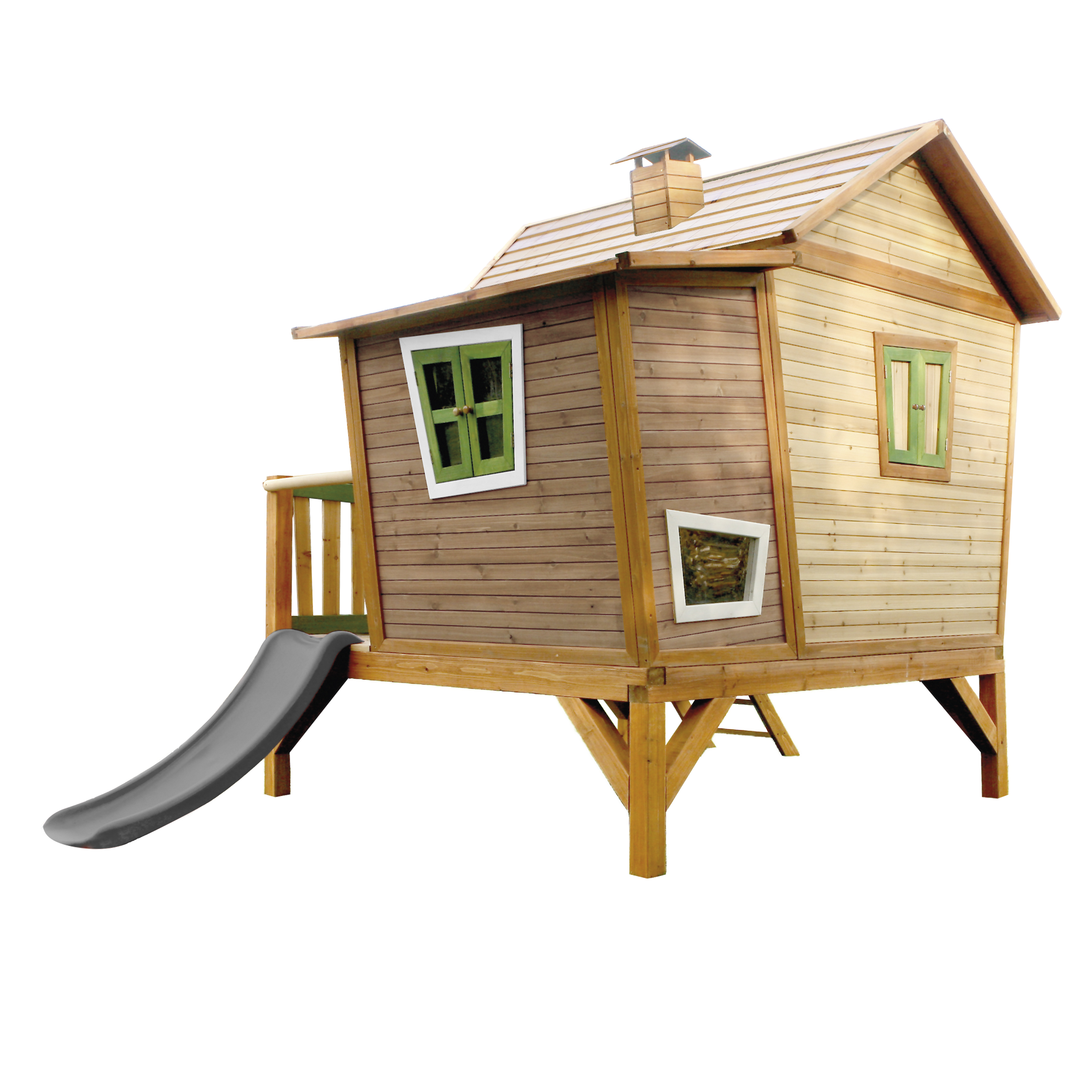 AXI Emma Playhouse Brown/Green - Grey Slide