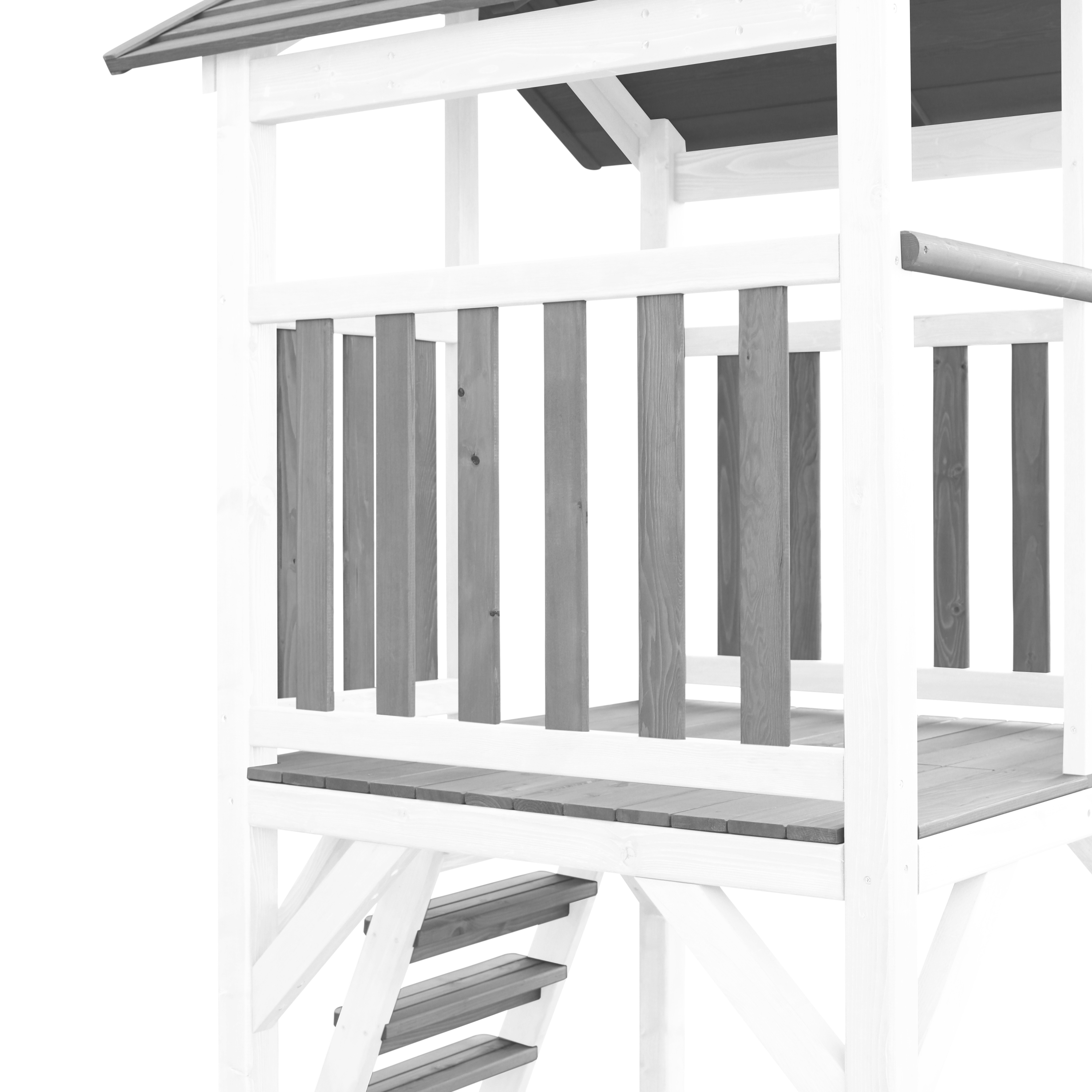 AXI Beach Tower with Climbing Frame Grey/White - Red Slide