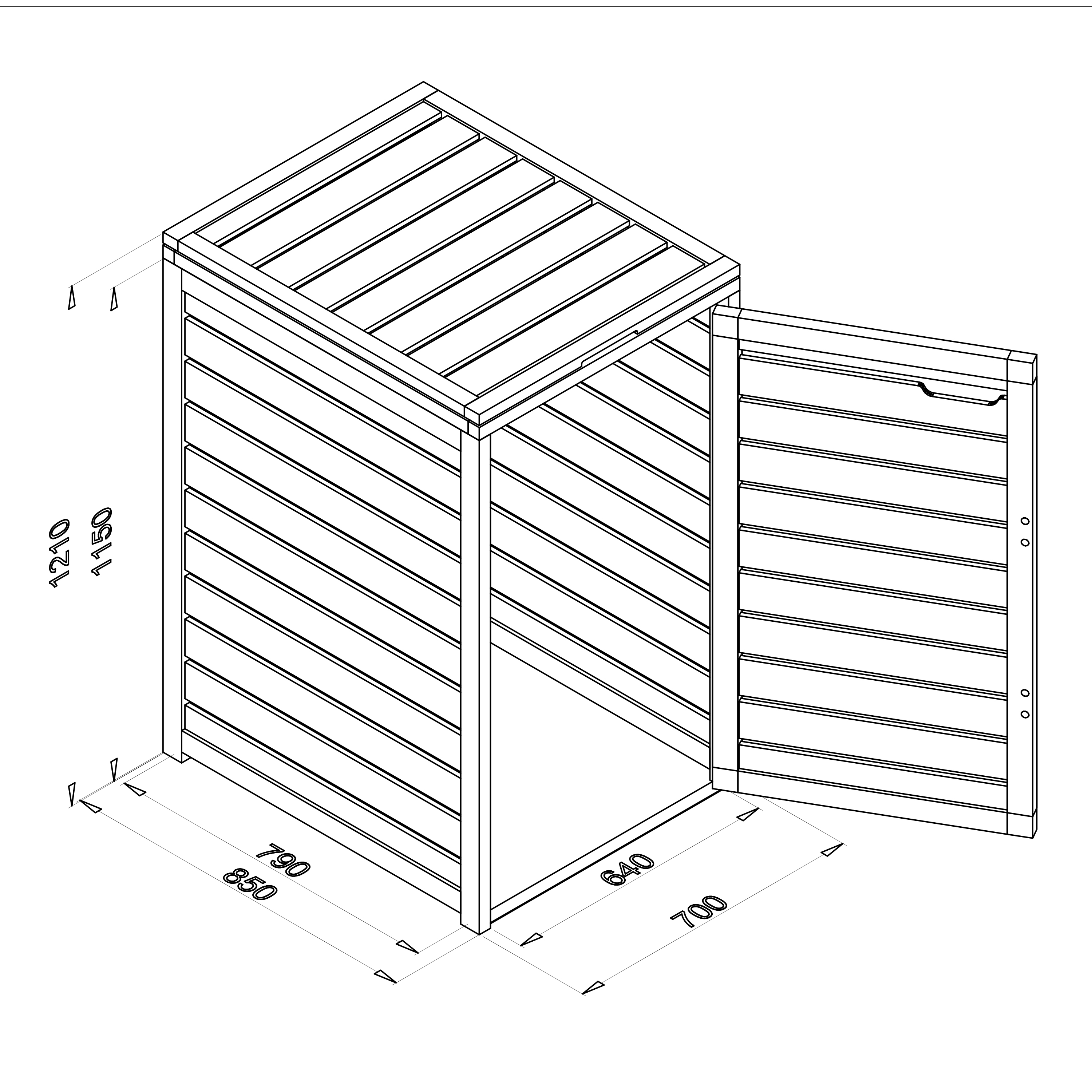 AXI Lex Wooden Bin Storage Brown – 1 bin-8720365066528 AXI Lex Wooden Bin Storage Brown – 1 bin