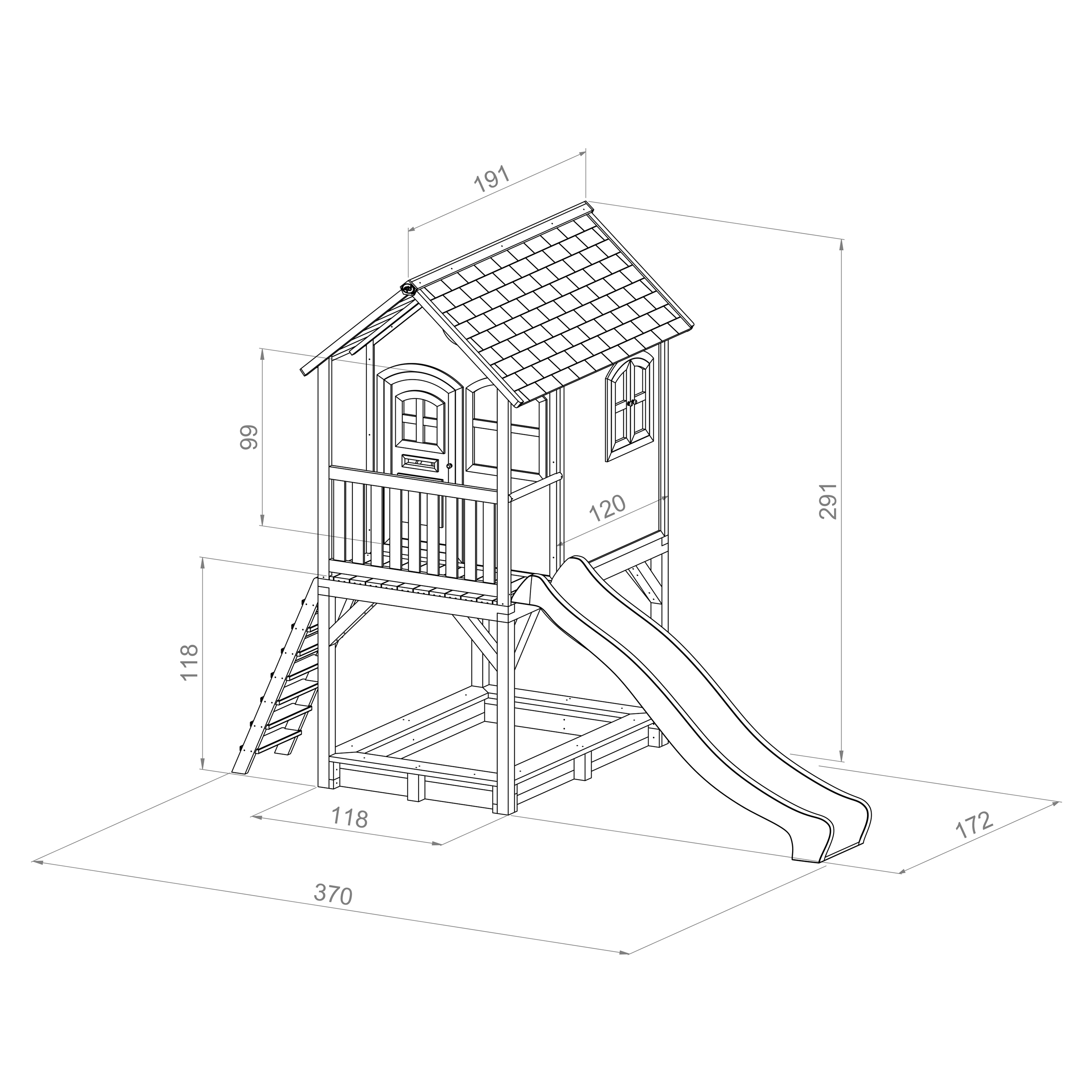 AXI Laura Playhouse Brown/green - Blue Slide