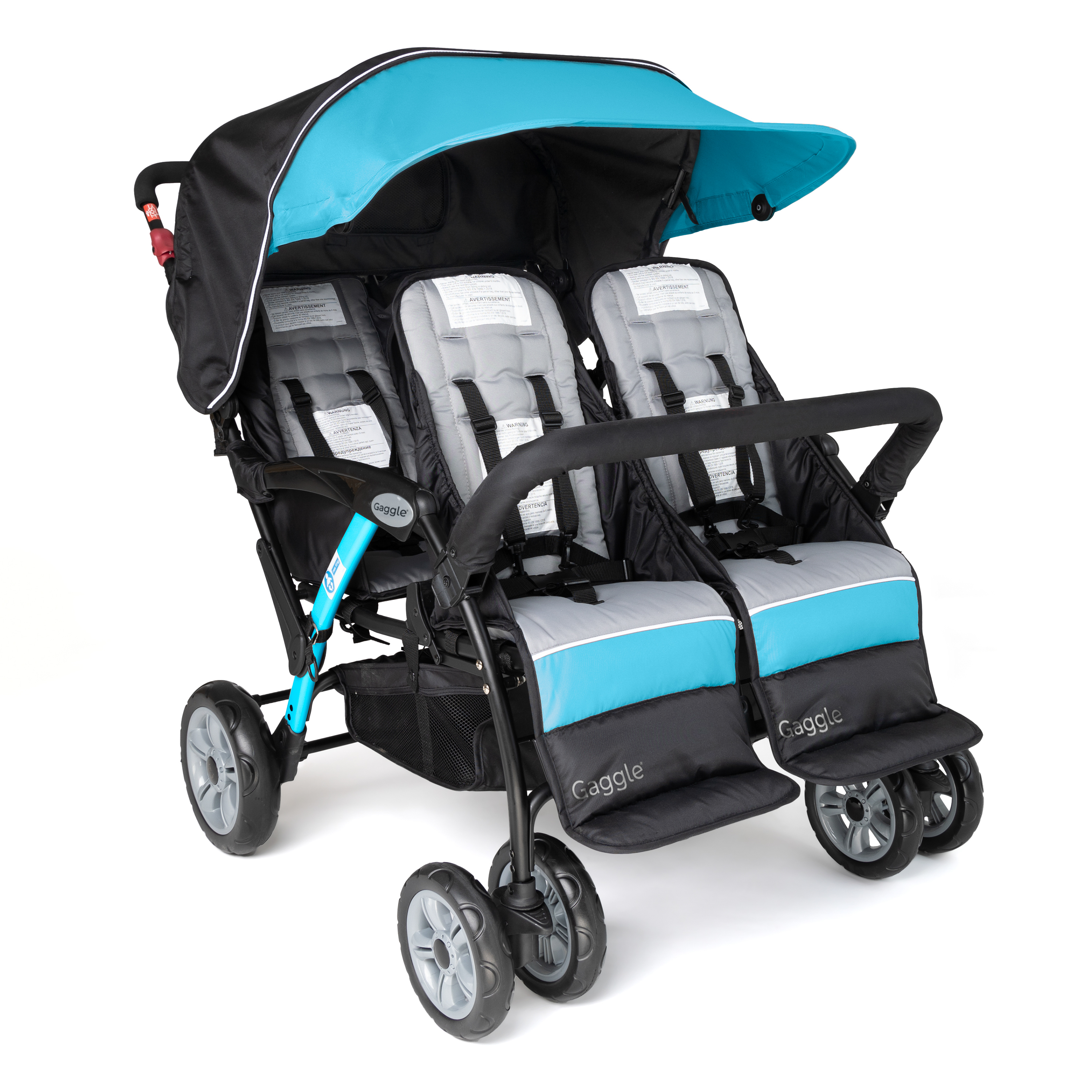 Gaggle Odyssey 4x4 Quad Stroller for 4 Children - Turquoise-0849801011743 Gaggle Odyssey 4x4 Quad Stroller for 4 Children - Turquoise