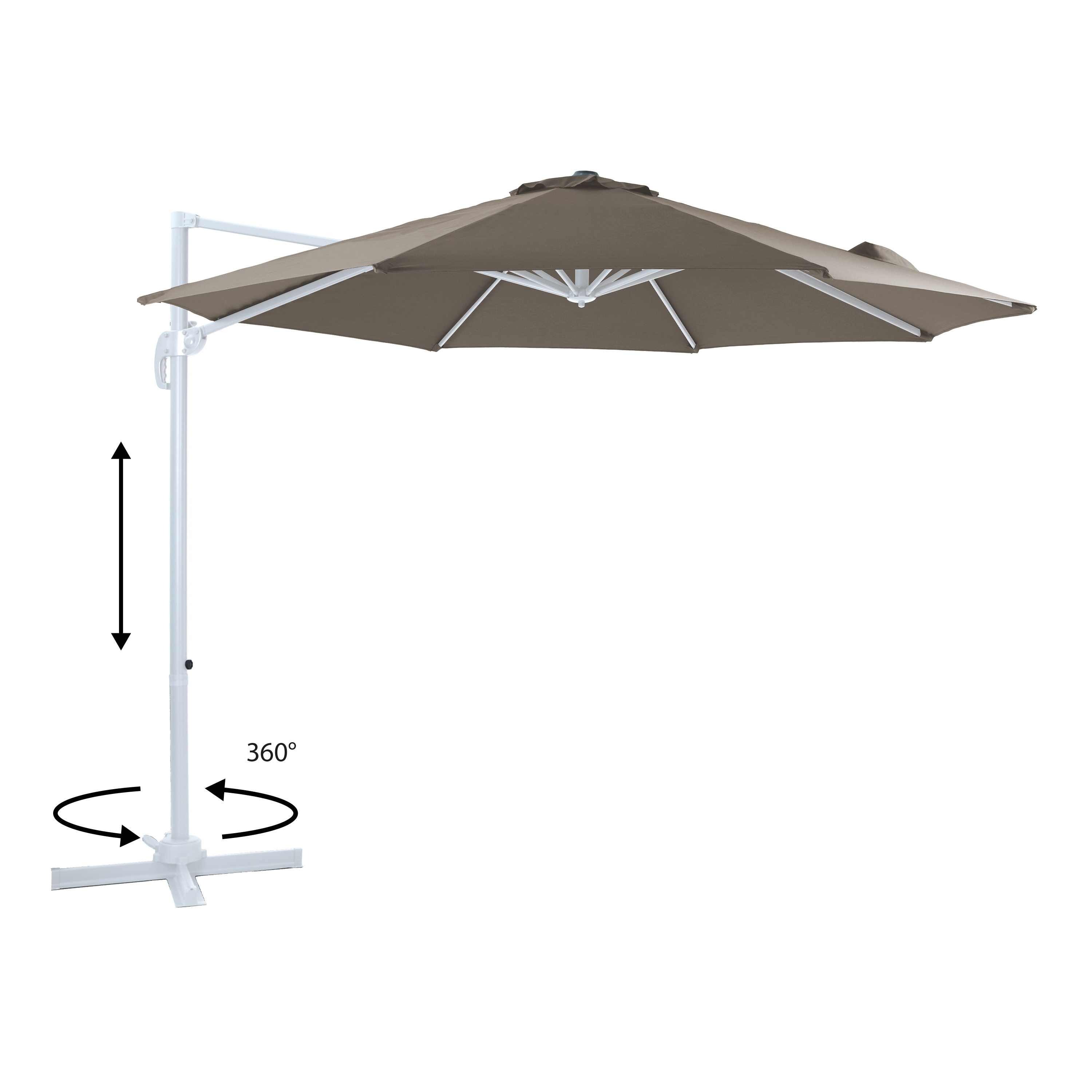 AXI Marisol Zweefparasol Ã˜ 300cm Wit/taupe