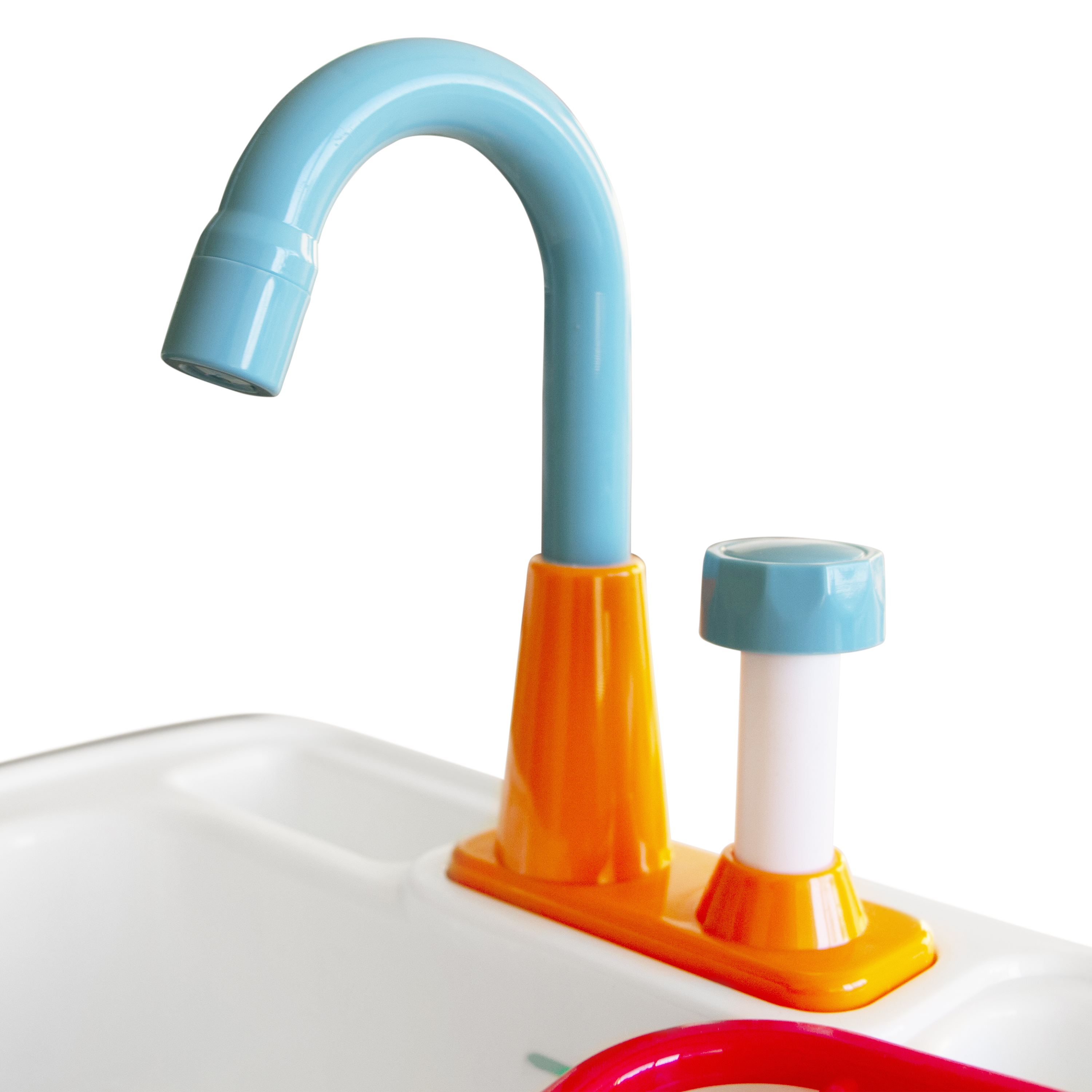 AXI Linda Sand & Water Table with Play Kitchen Sink Brown/White - Umbrella Blue/White