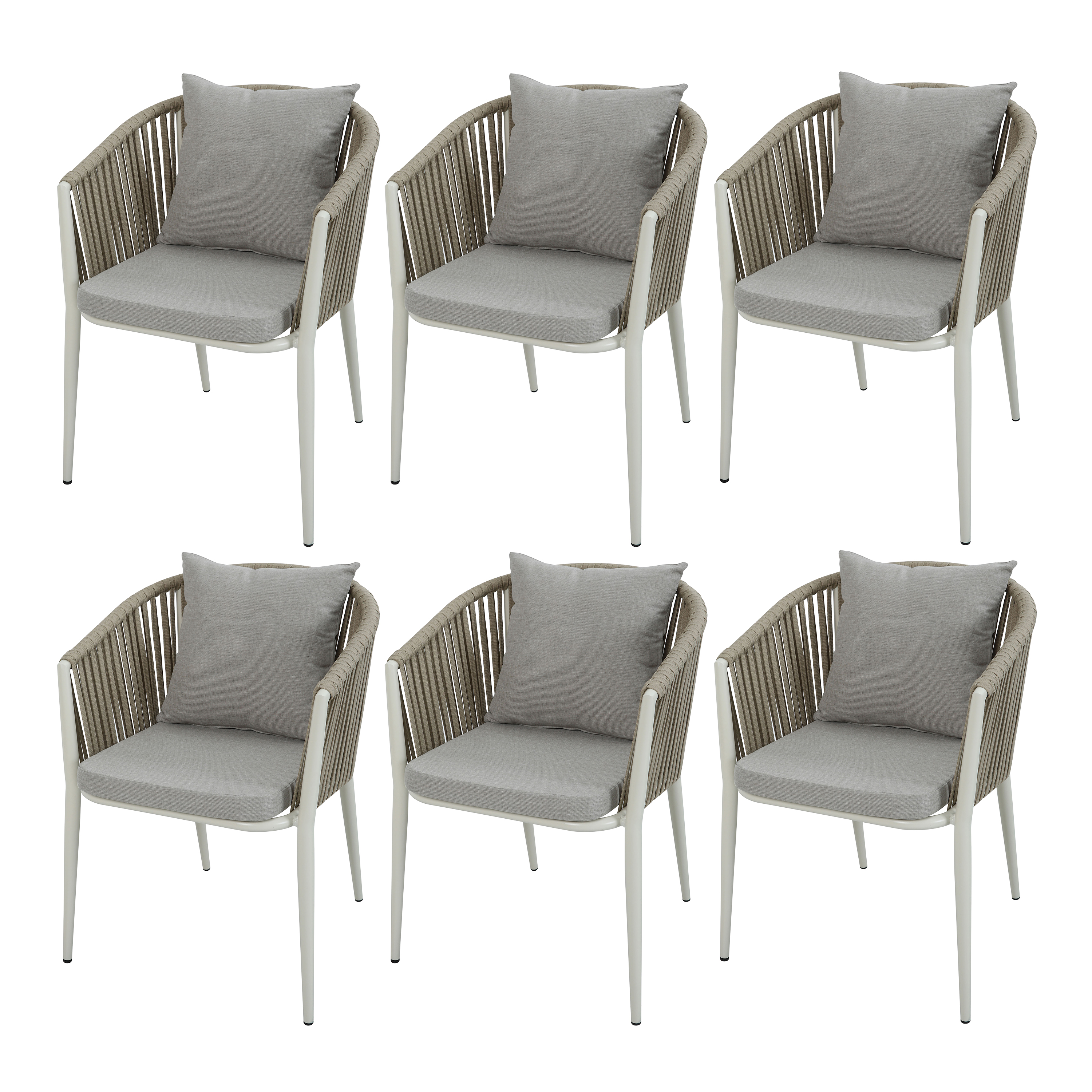 AXI Faye Trädgårdsstolar Beige – Set med 6 st.