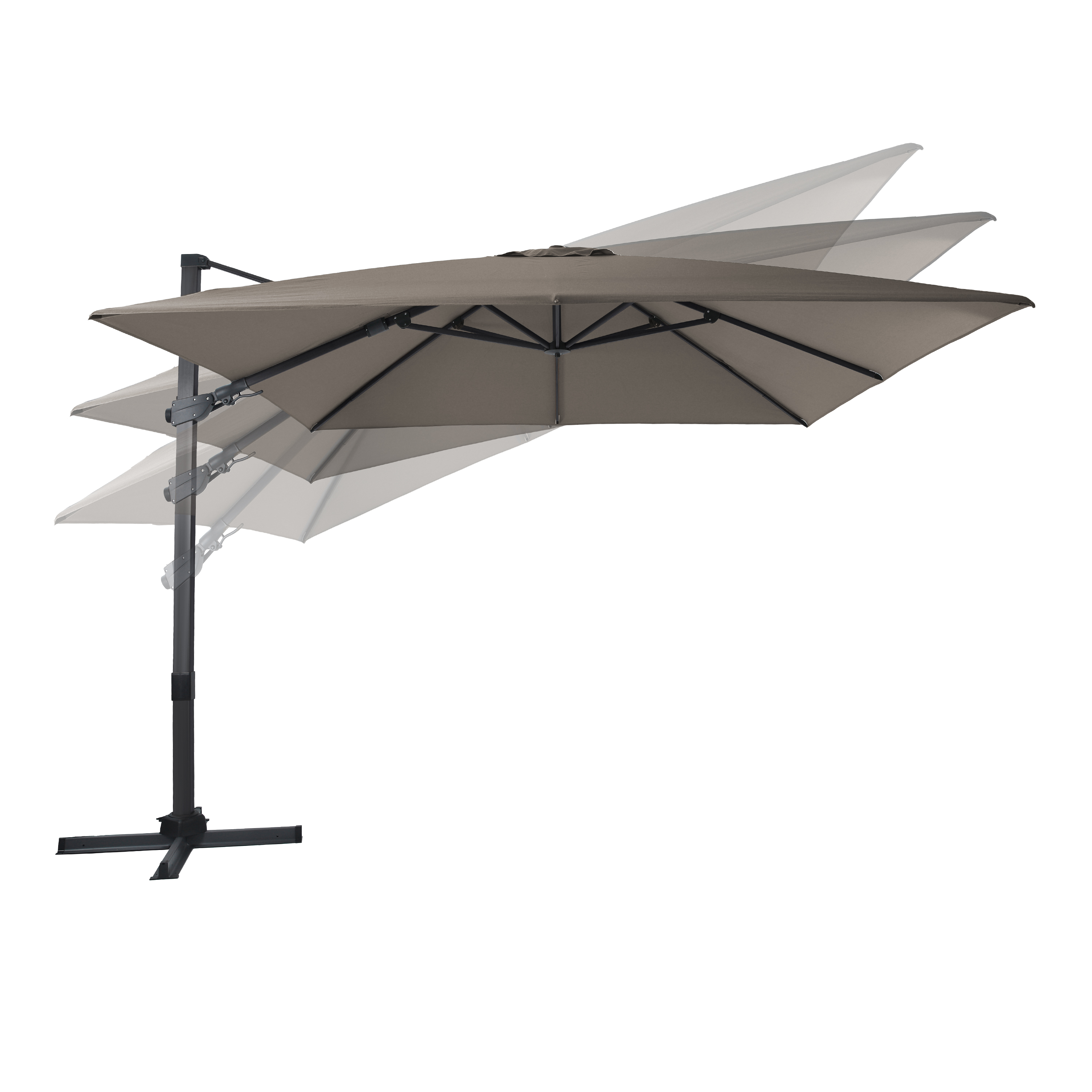 AXI Apollo Premium Zweefparasol 300x300cm Antraciet/taupe