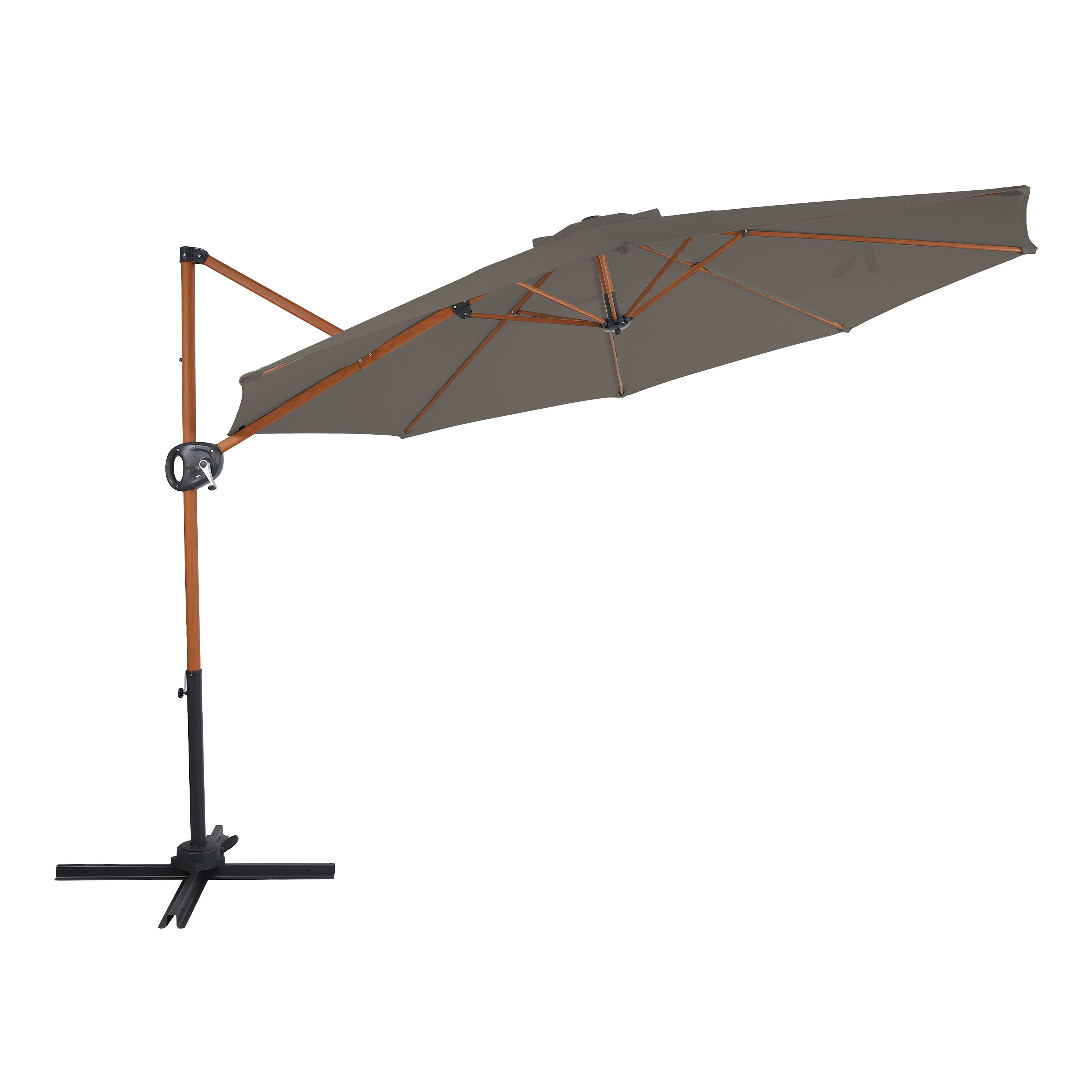 AXI Solea Cantilever Parasol Ø 300cm Wood-look/Taupe