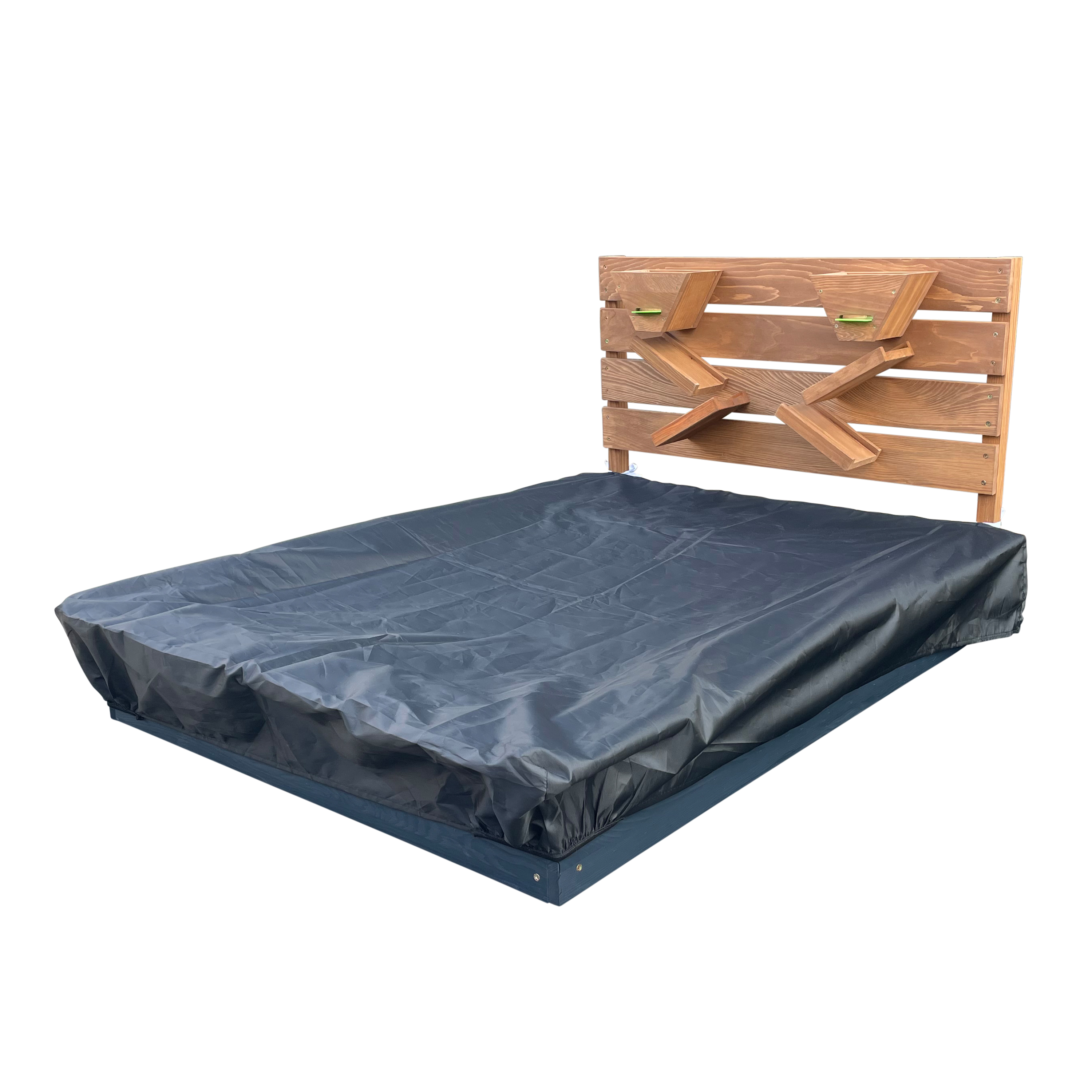 AXI Lina sandbox with sand & water troughs and play wall anthracite/brown-8720365064098 AXI Lina sandbox with sand & water troughs and play wall anthracite/brown