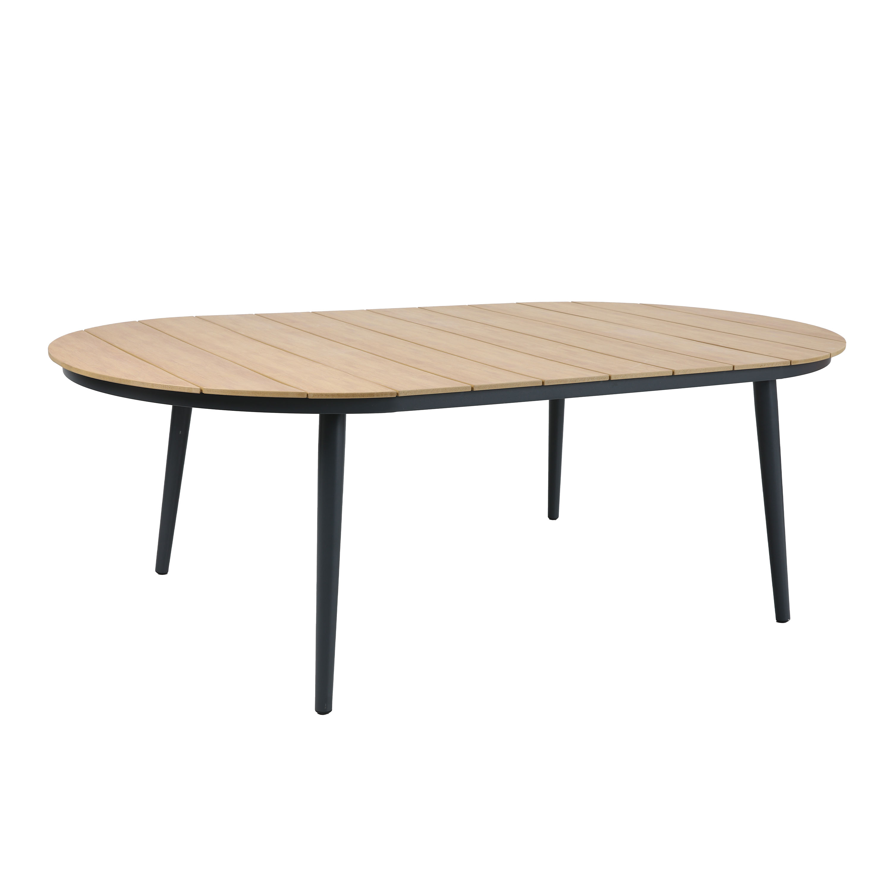 AXI Chay Garden Set with 8 Chairs – Antraciet with Polywood in Wood Effect