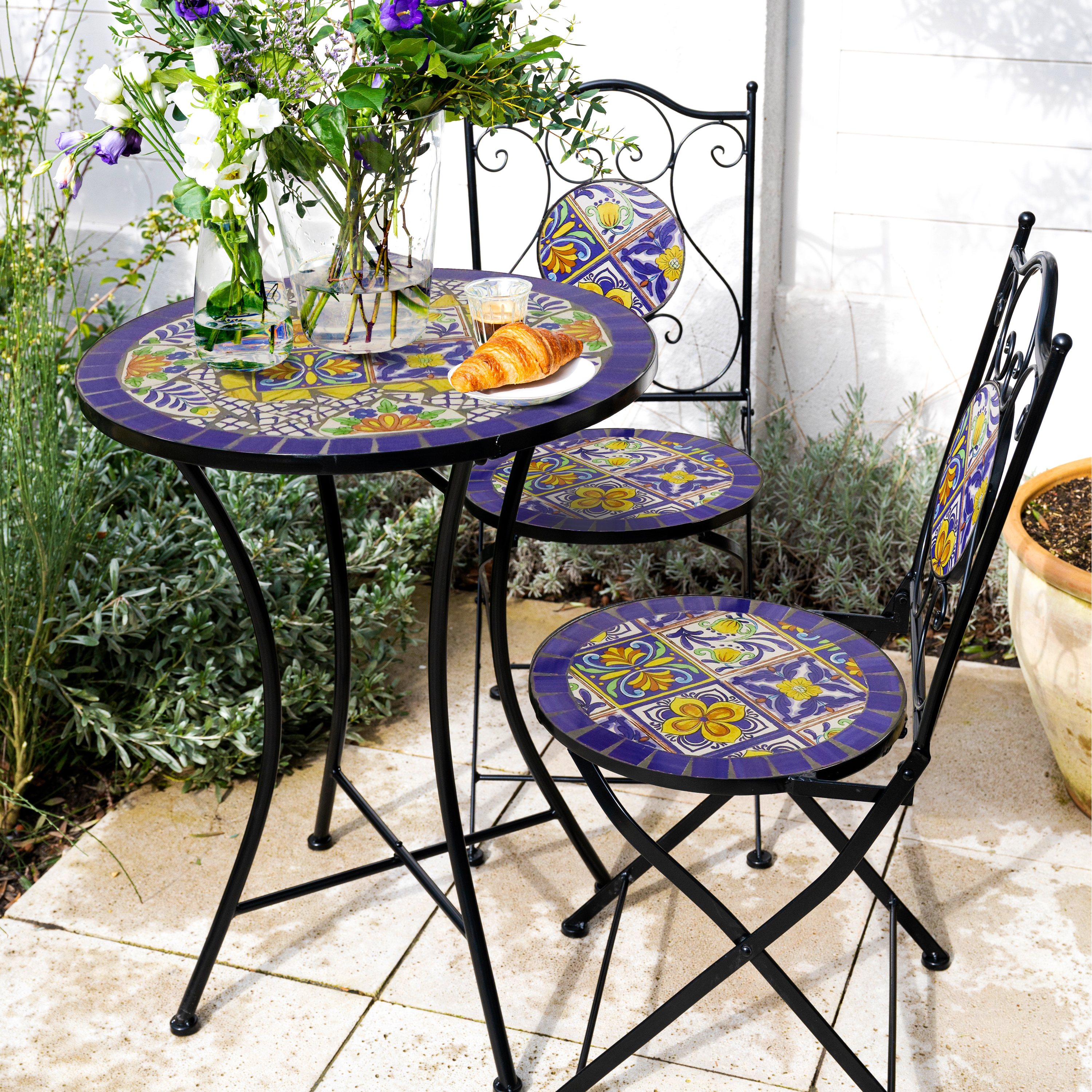 AXI AmÃ©lie MozaÃ¯ek Bistroset Mediterrane stijl Blauw/geel