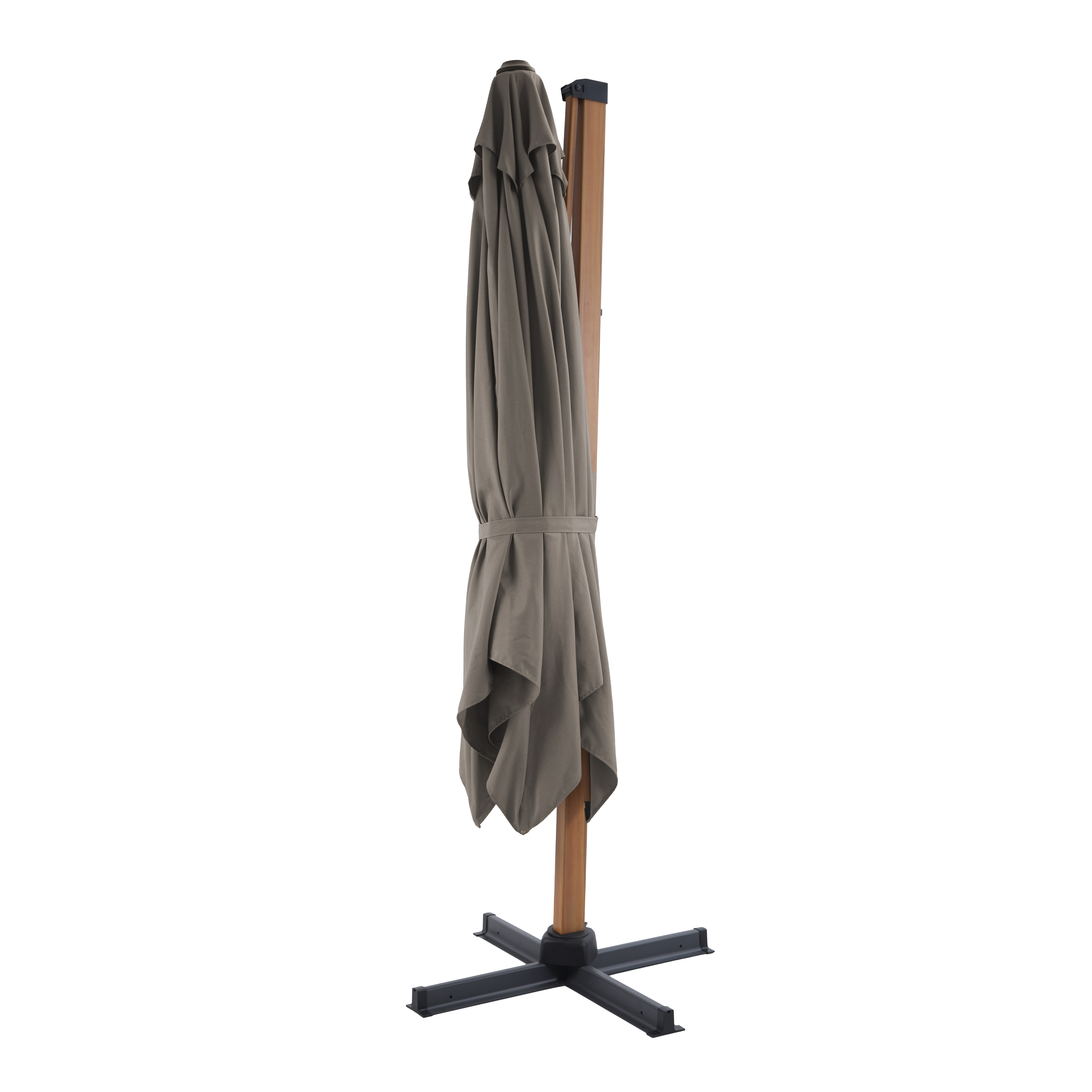 AXI Apollo Premium Zweefparasol 300x300cm Houtlook/taupe 