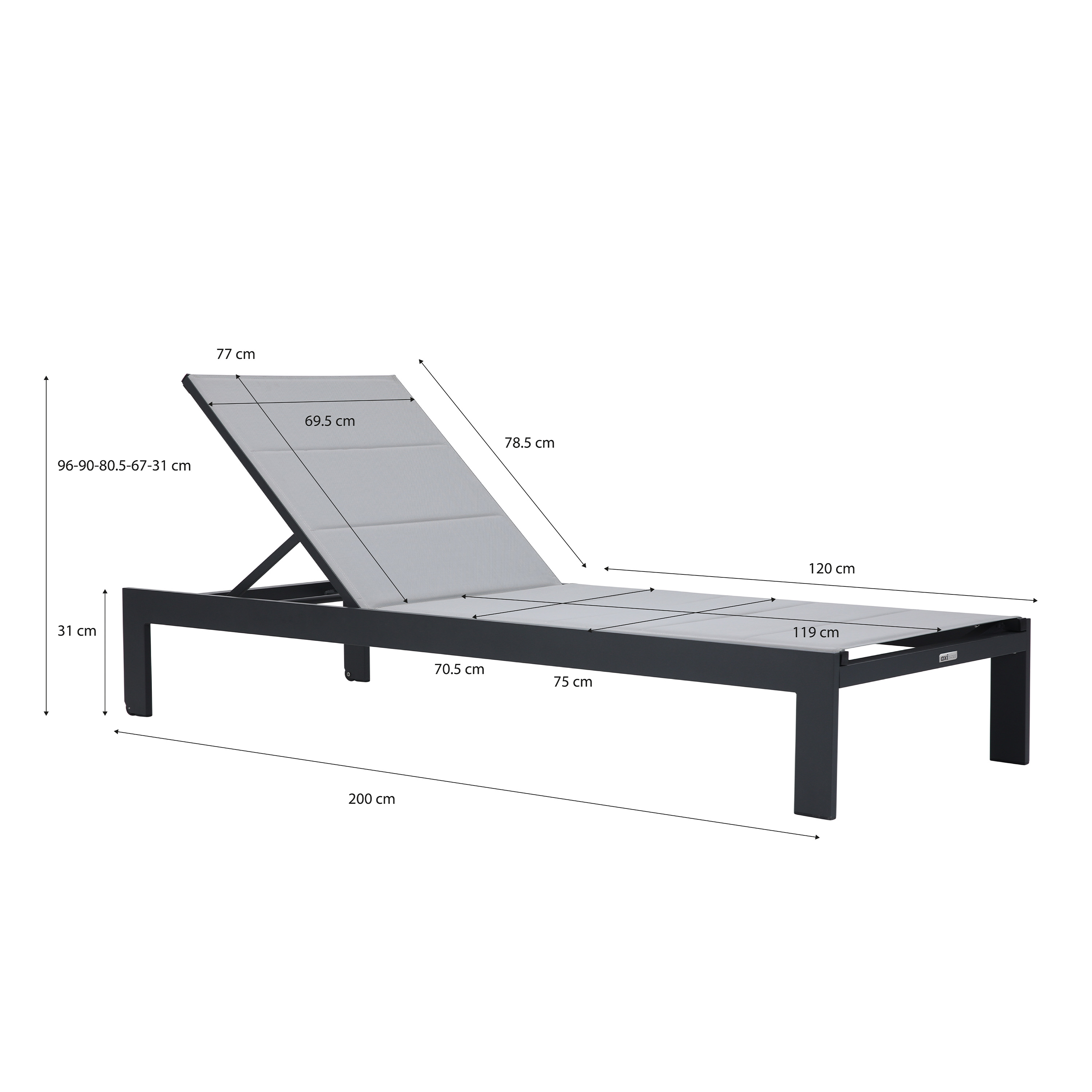 AXI Elio Ligbed Antraciet/grijs