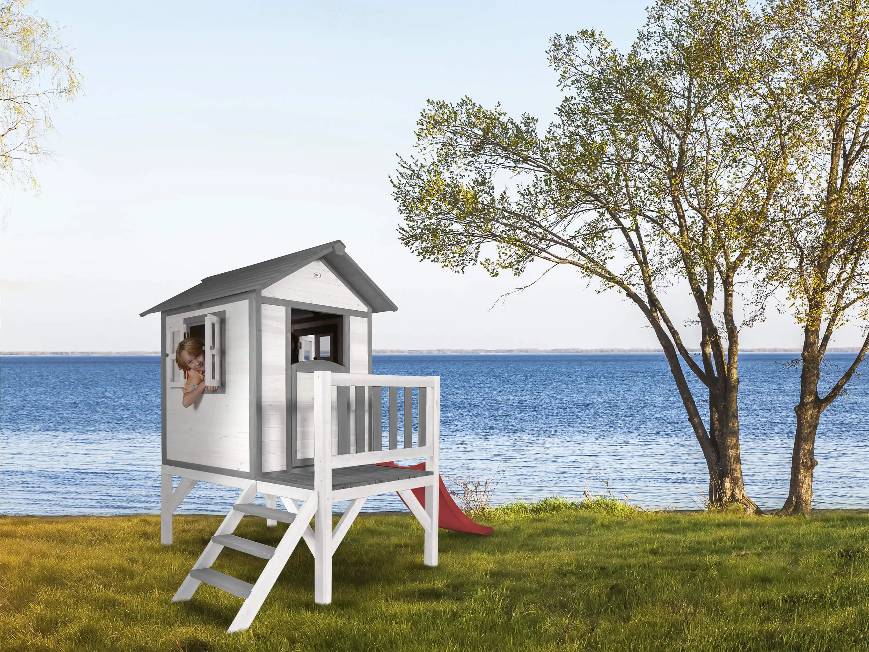 AXI Lodge XL Speelhuis Klassiek - Rode Glijbaan