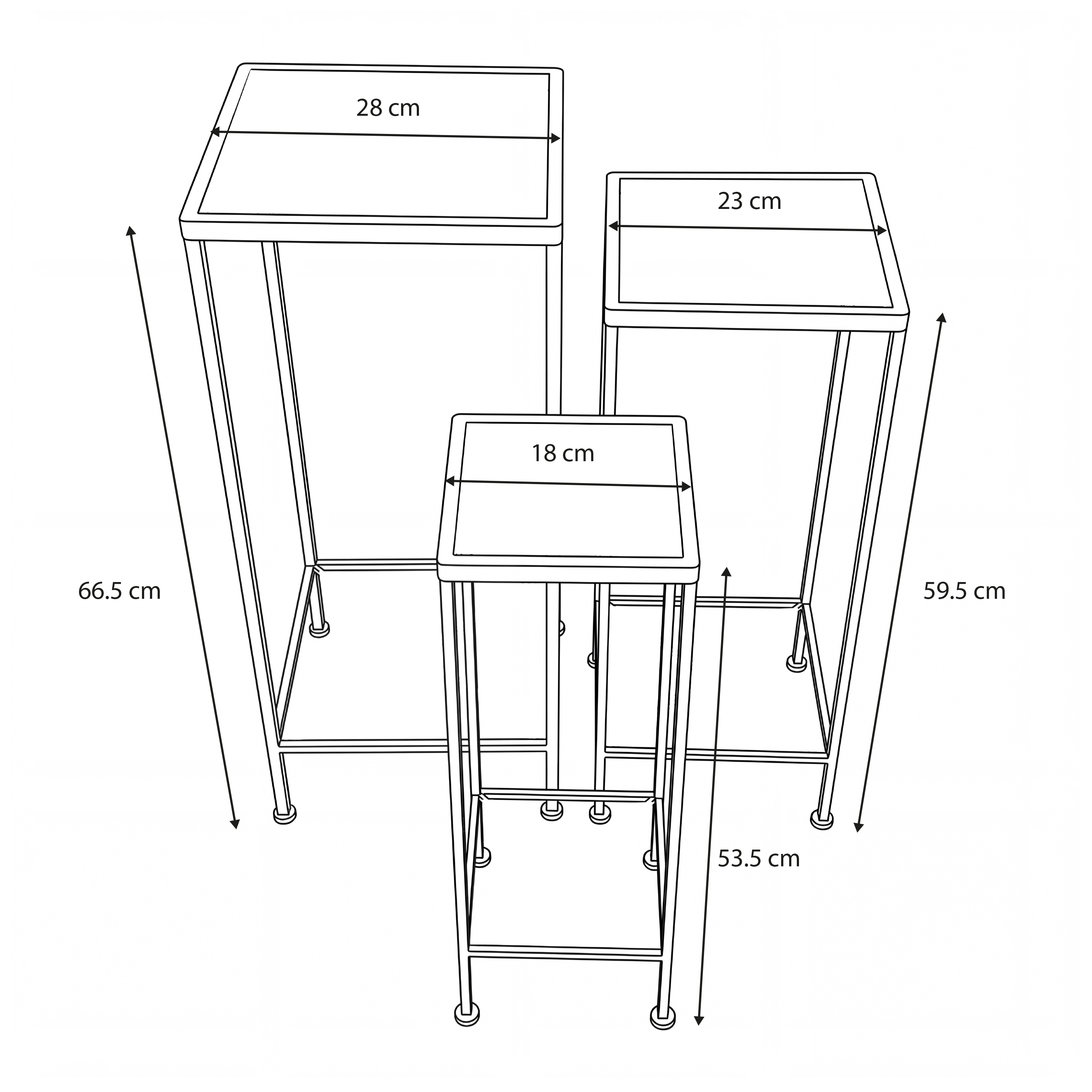 AXI Eline Mosaic Plant Table Square Mediterranean Style – Blue/Yellow – Set of 3