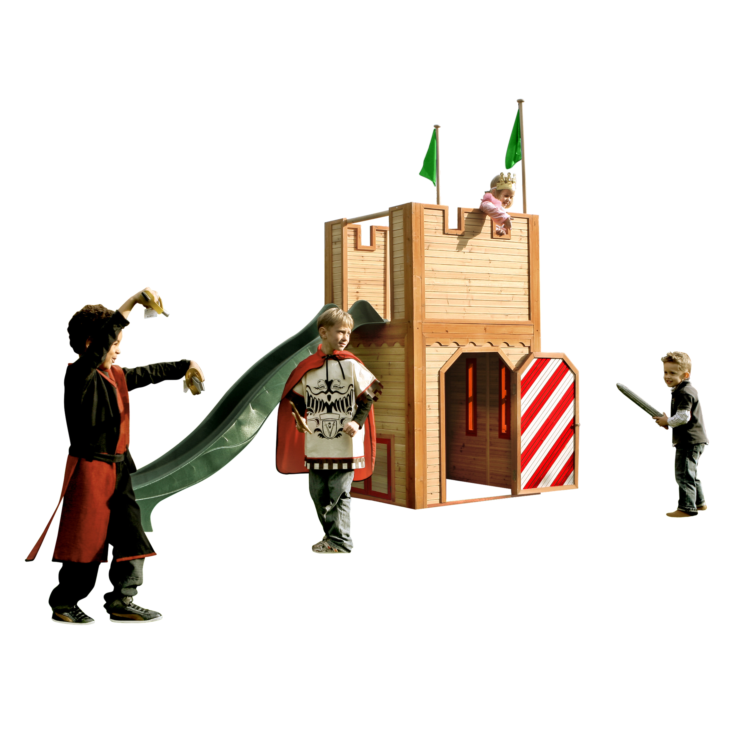 AXI Arthur Playhouse Brown/Red - Green Slide