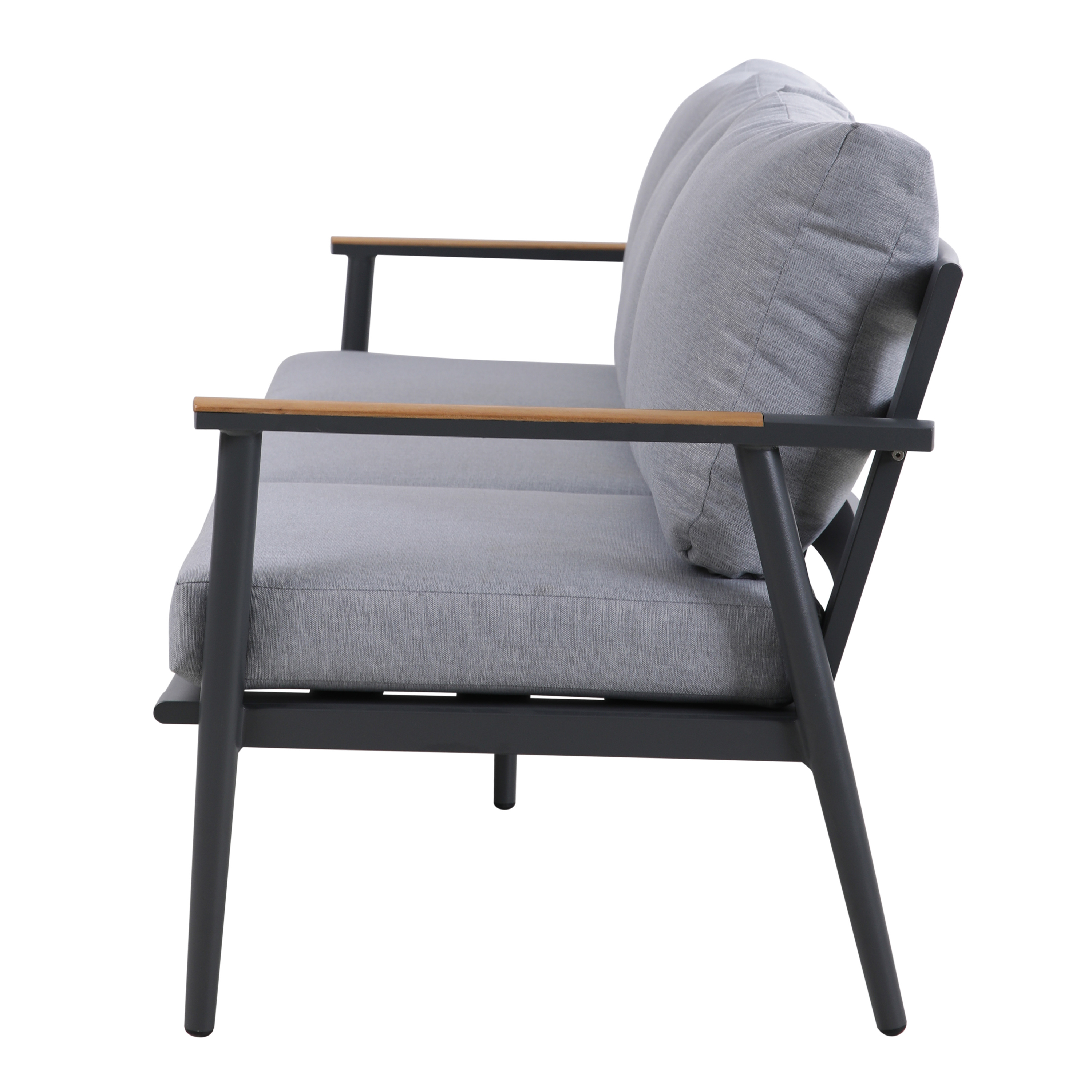 AXI Bibi lounge set 4-piece with bench. table and two chairs Anthracite/Teak-8720365062681 AXI Bibi lounge set 4-piece with bench. table and two chairs Anthracite/Teak
