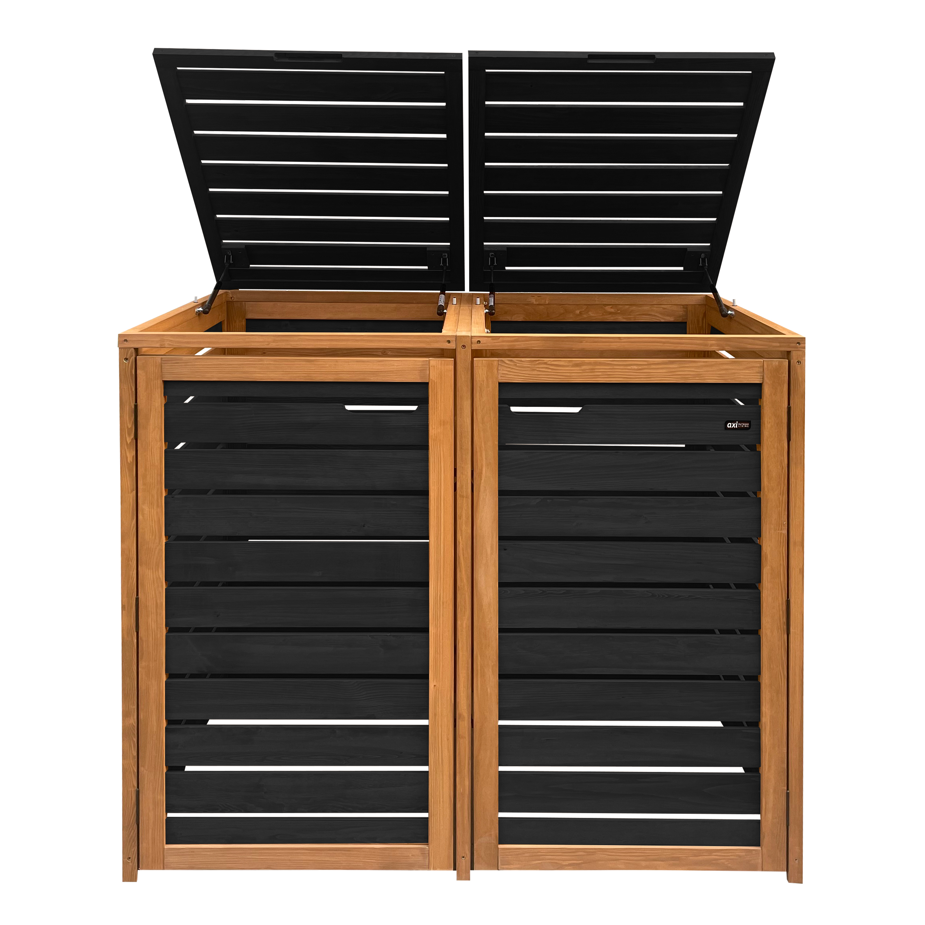 AXI Lex Wooden Bin Storage Black/Brown - 2 bins