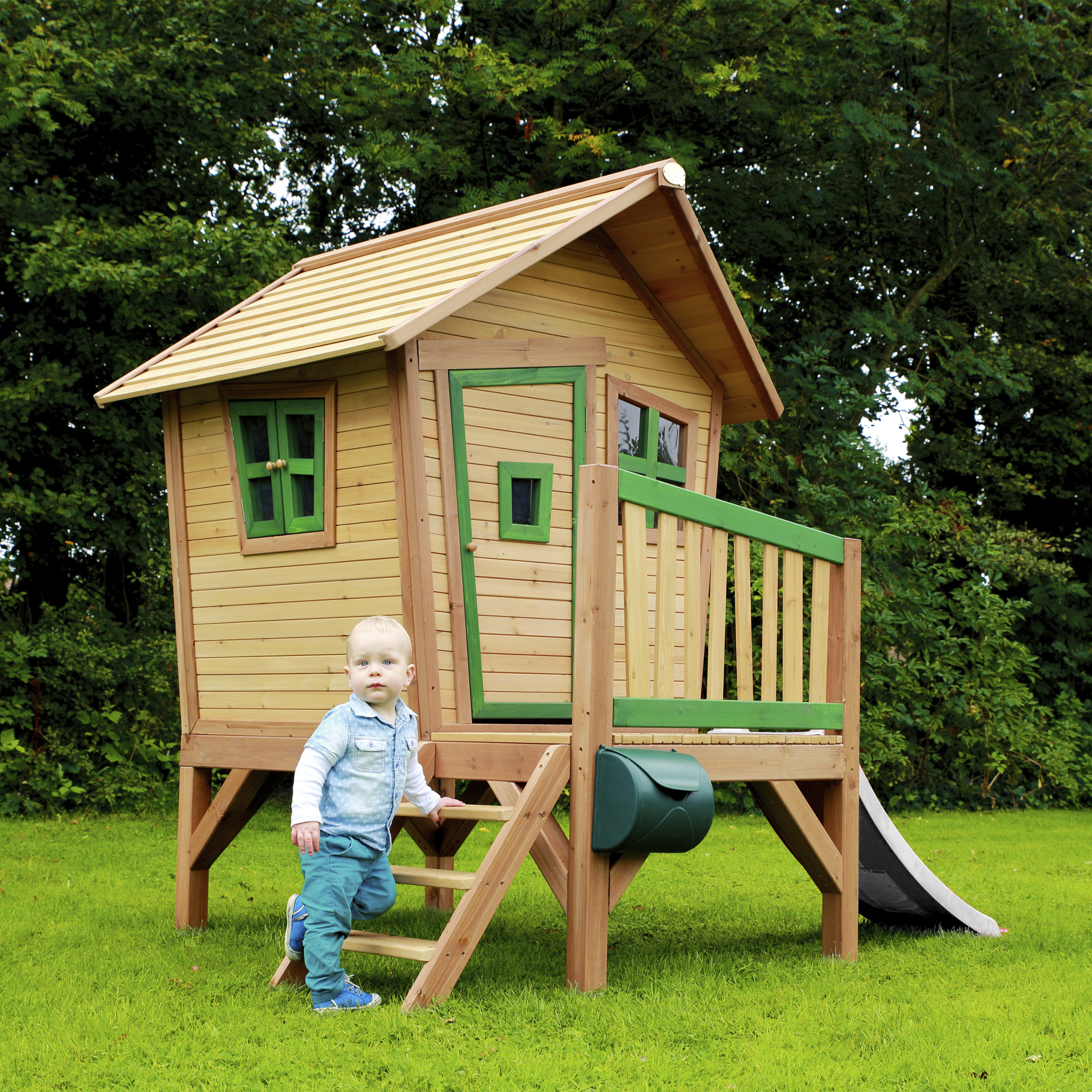 AXI Robin Lekstuga Brun/Grön - Vit Rutschkana