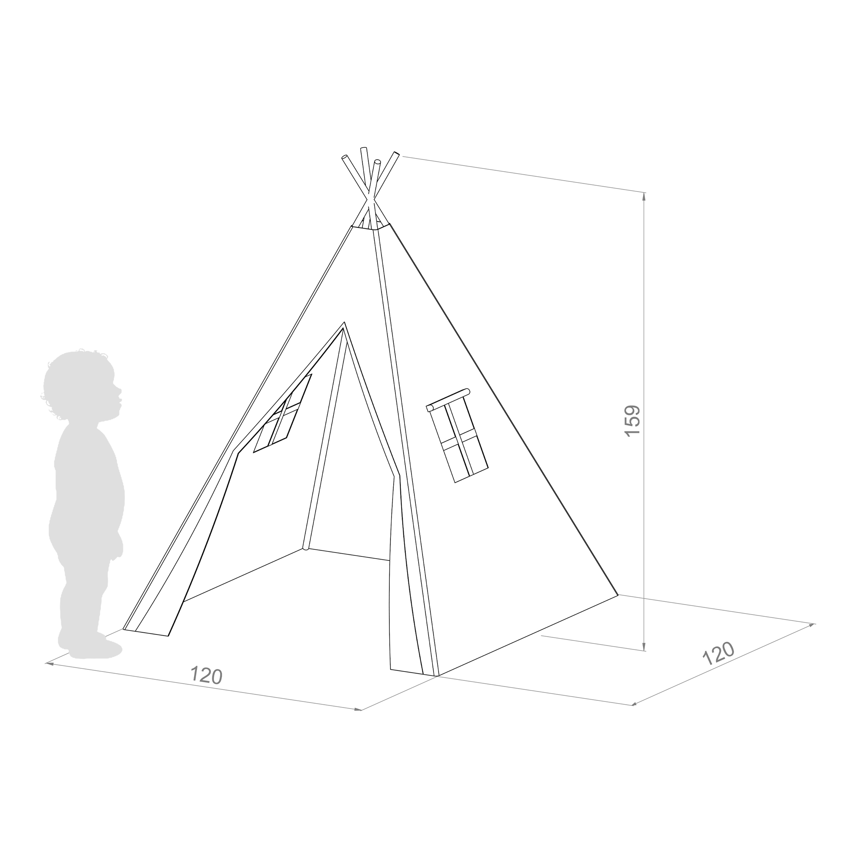 Sunny Alba Teepee Tent - Pastel Pink