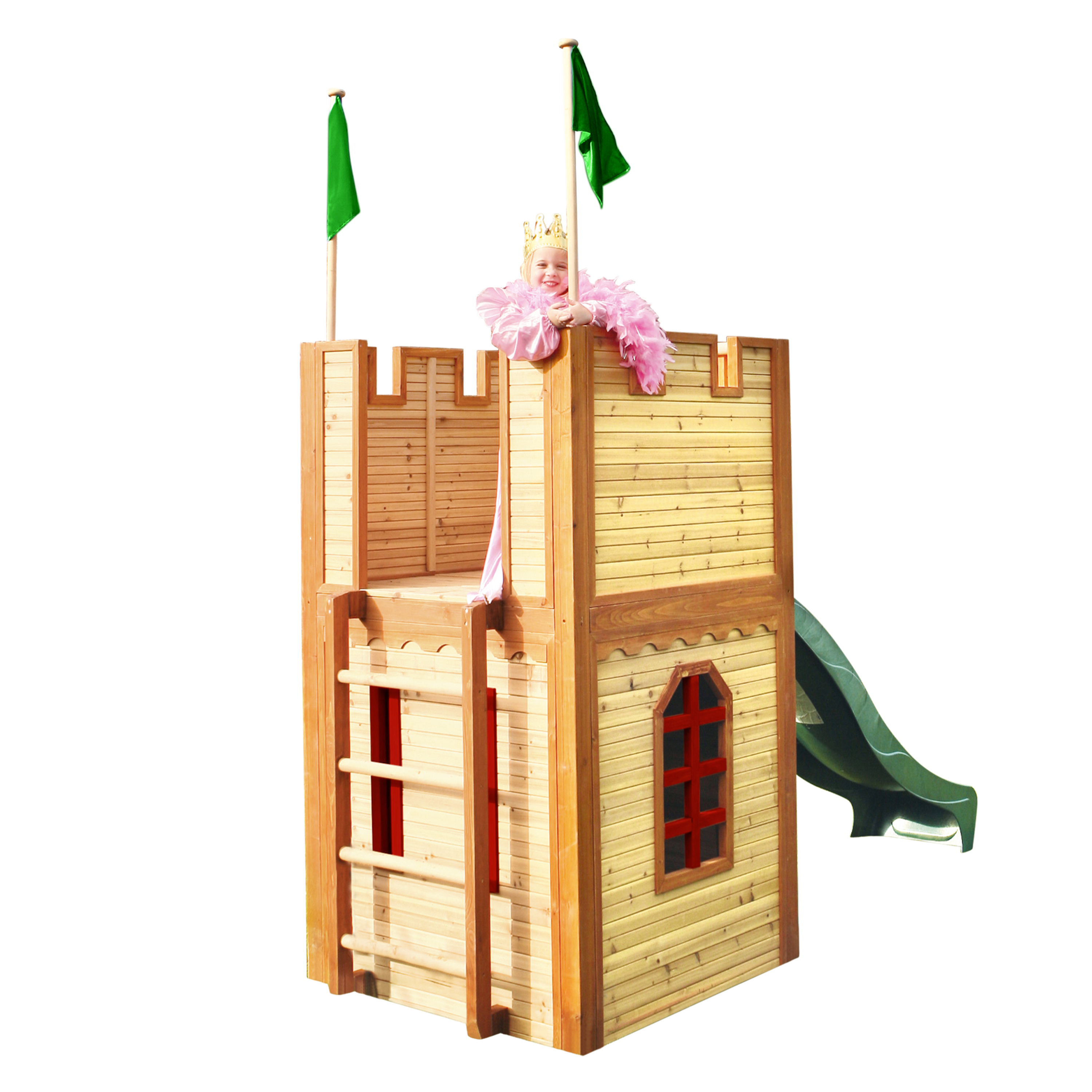 AXI Arthur Playhouse Brown/Red - Green Slide