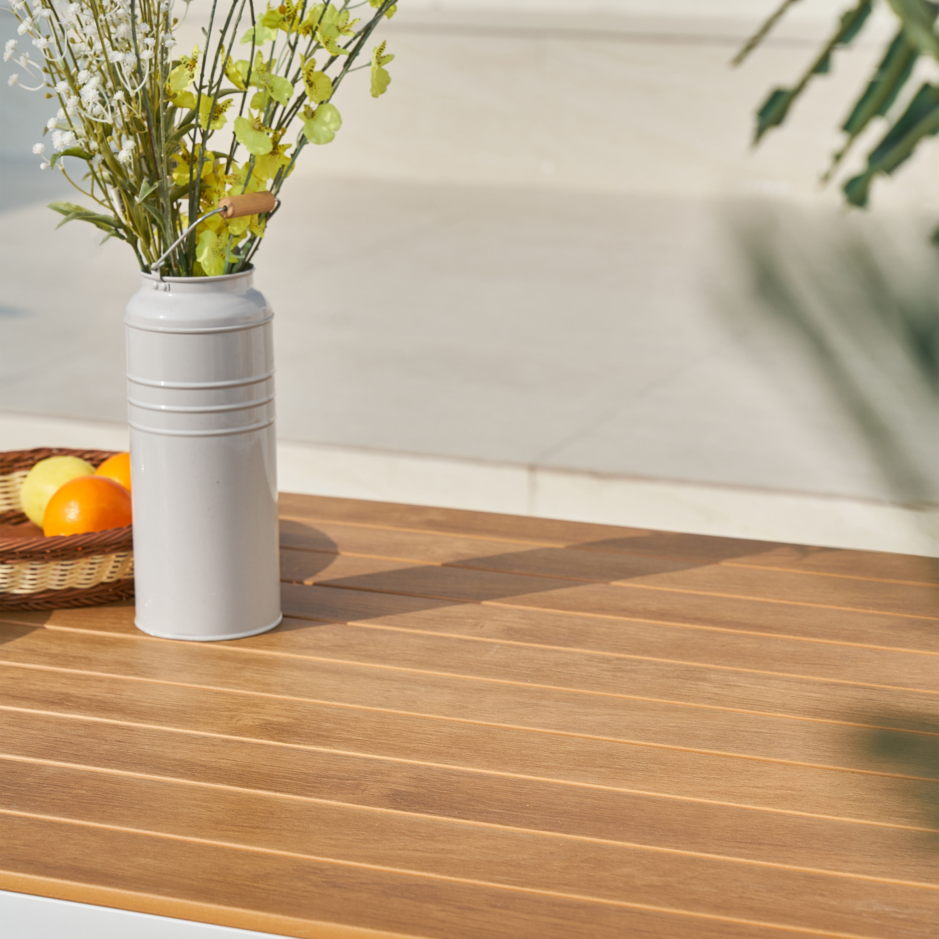 AXI Tony Tuinset met 2 banken Wit met Teak-look Polywood