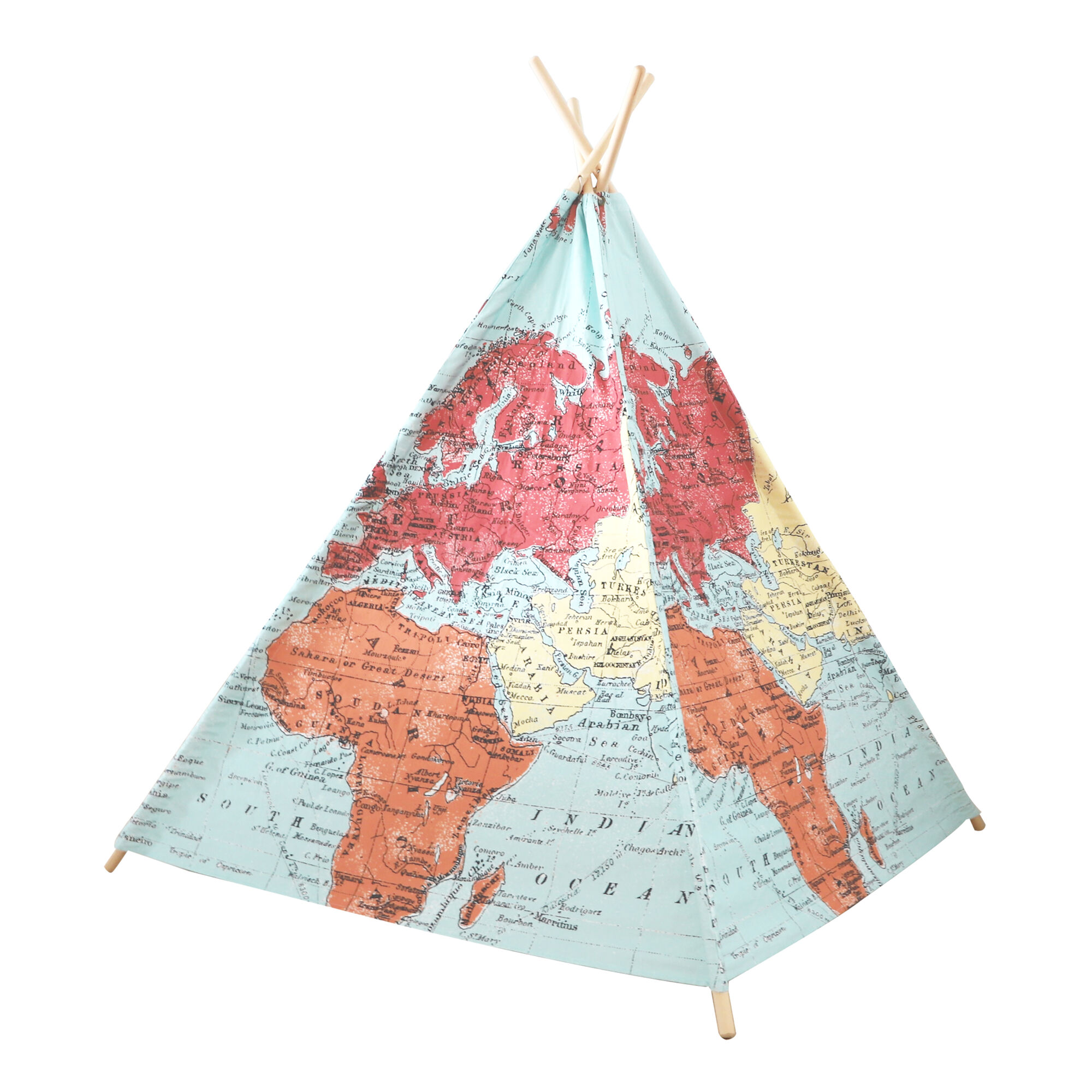 Sunny Wereldkaart Tipi Tent Multikleur-8717973935247 Sunny Wereldkaart Tipi Tent Multikleur