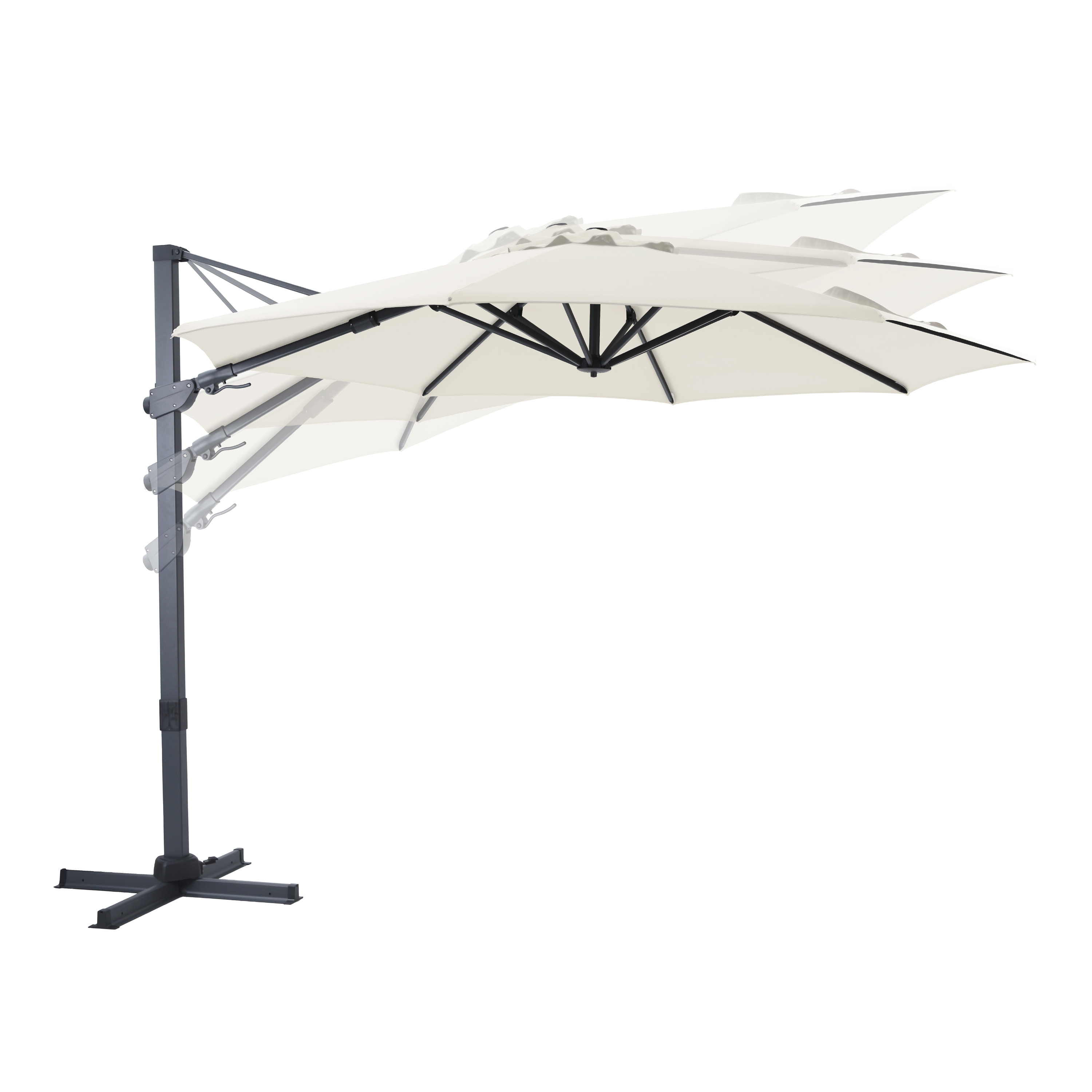 AXI Cyrus Premium Zweefparasol Ã˜ 300cm Antraciet/beige 