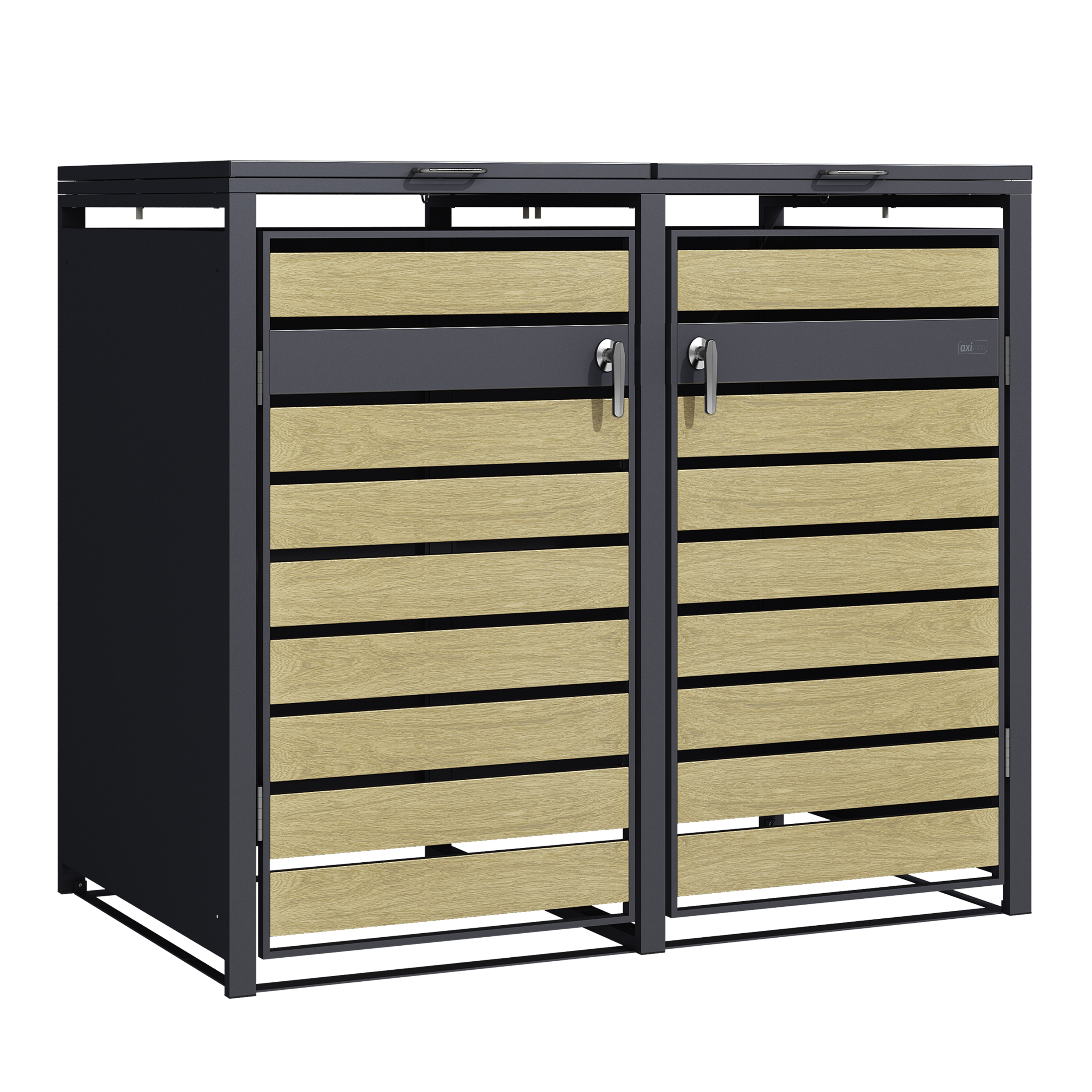 AXI Lucas Containerombouw van Metaal Antraciet/Houtlook - 2 containers