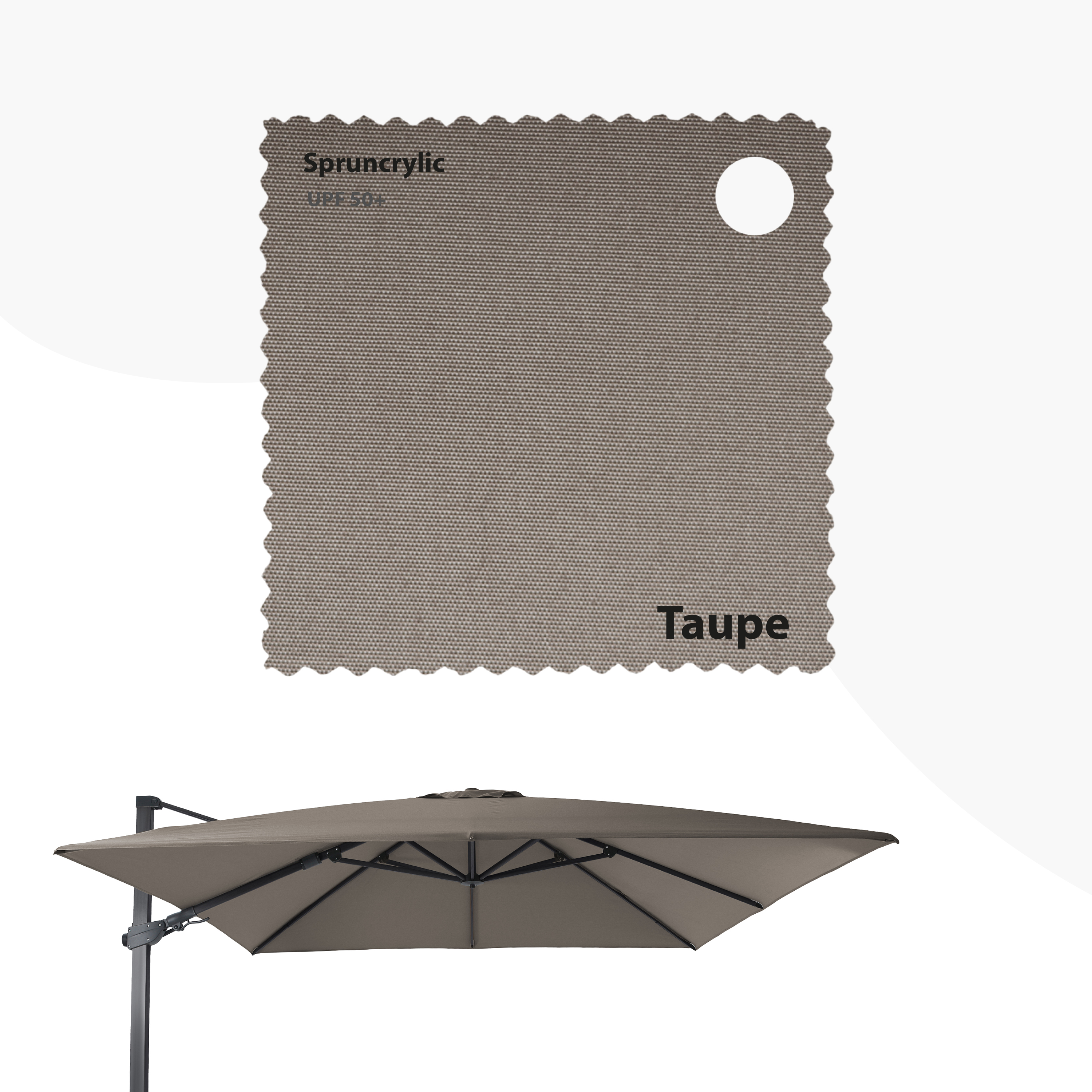 AXI Apollo Premium Cantilever Parasol 300x300cm incl. granite base with wheels Anthracite/Taupe – Complete set