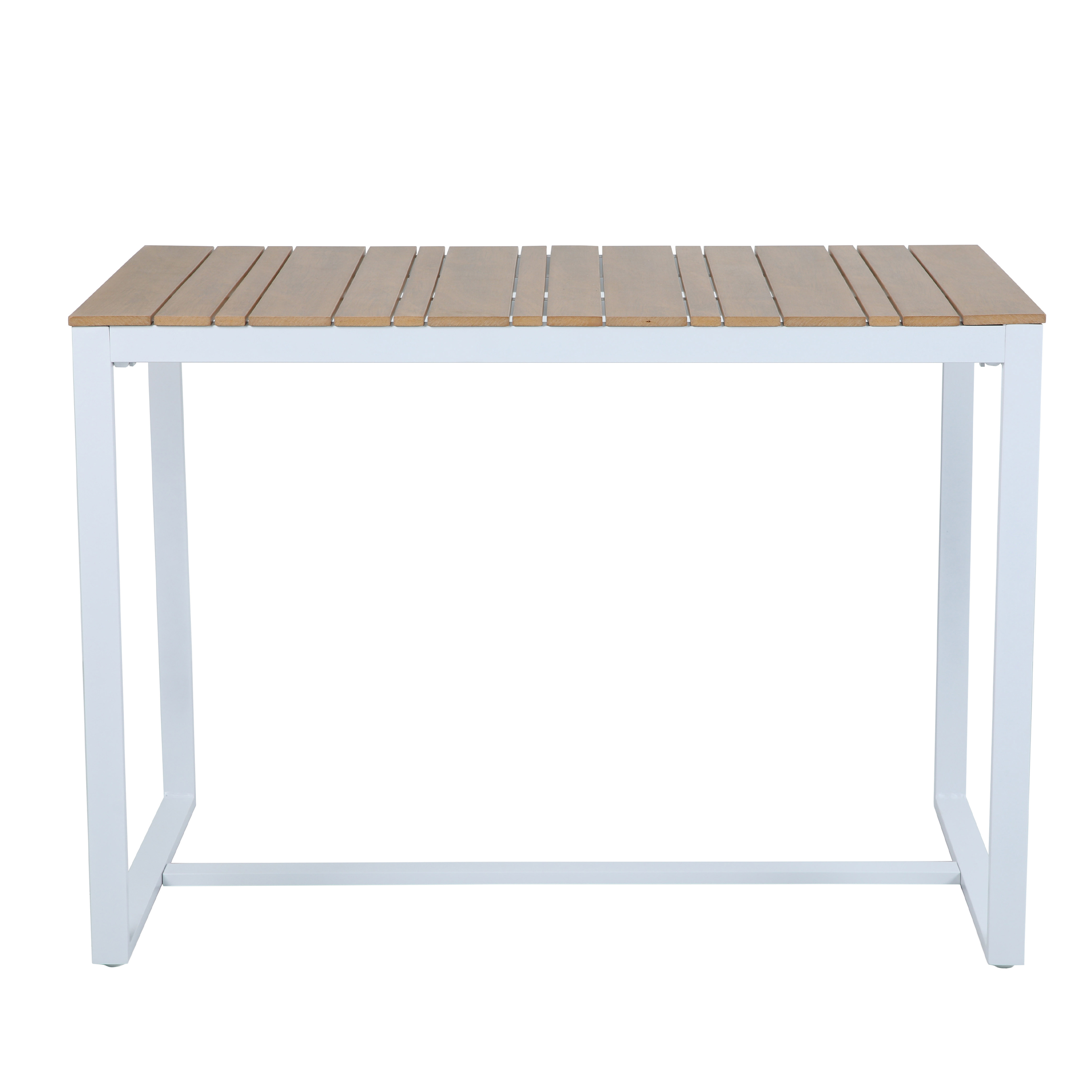 AXI Ravi Bar set with 4 bar stools White with Teak-look Polywood-8720365062605 AXI Ravi Bar set with 4 bar stools White with Teak-look Polywood