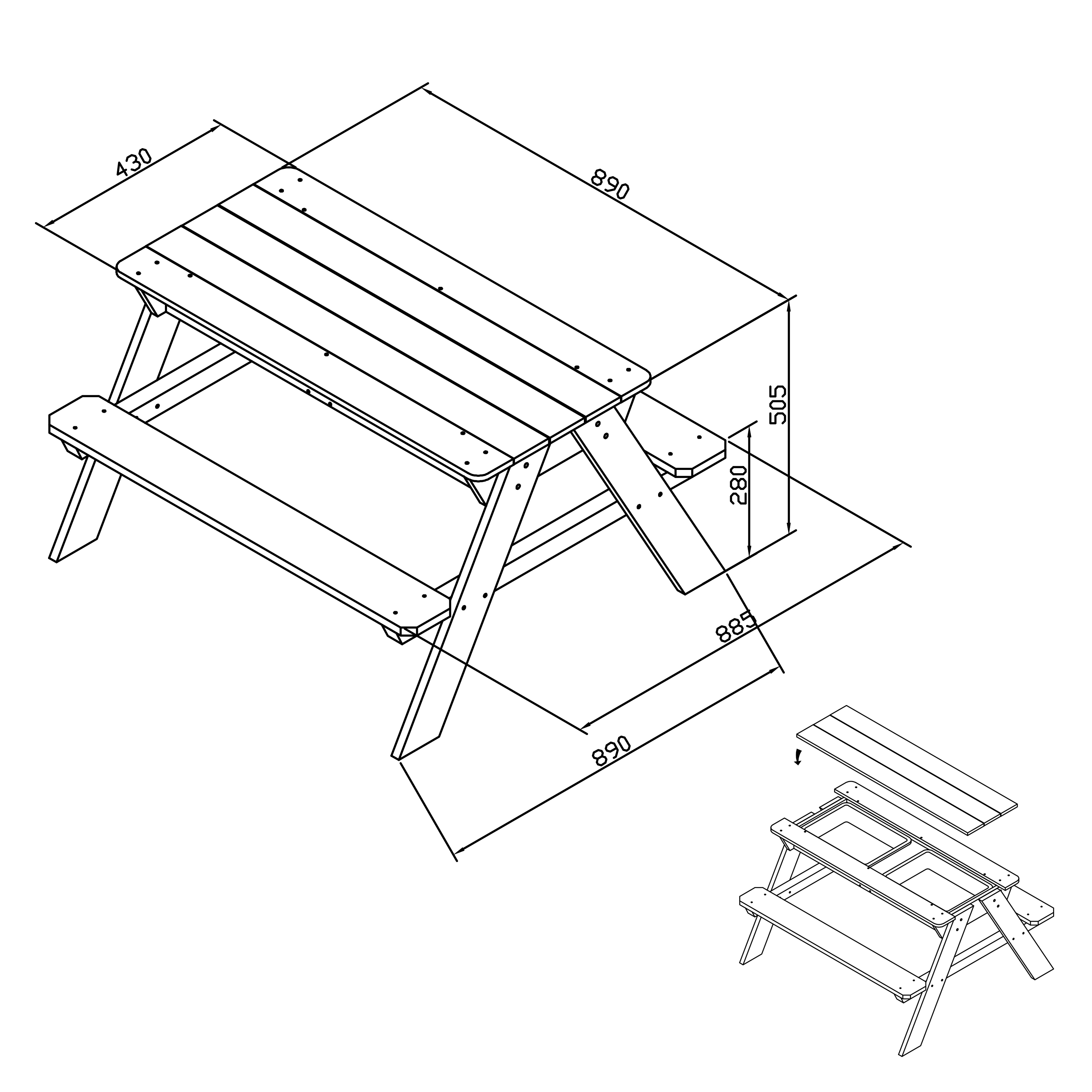 Sunny Dave Sand & Water Picknicktable - Beige