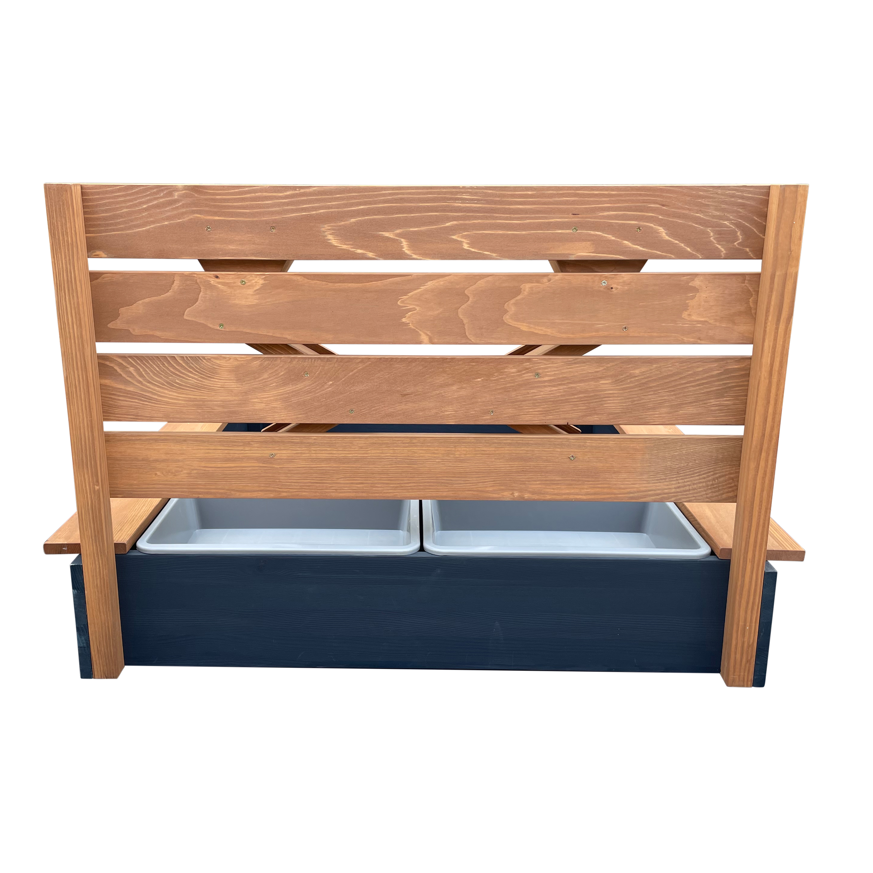 AXI Lina sandbox with sand & water troughs and play wall anthracite/brown-8720365064098 AXI Lina sandbox with sand & water troughs and play wall anthracite/brown