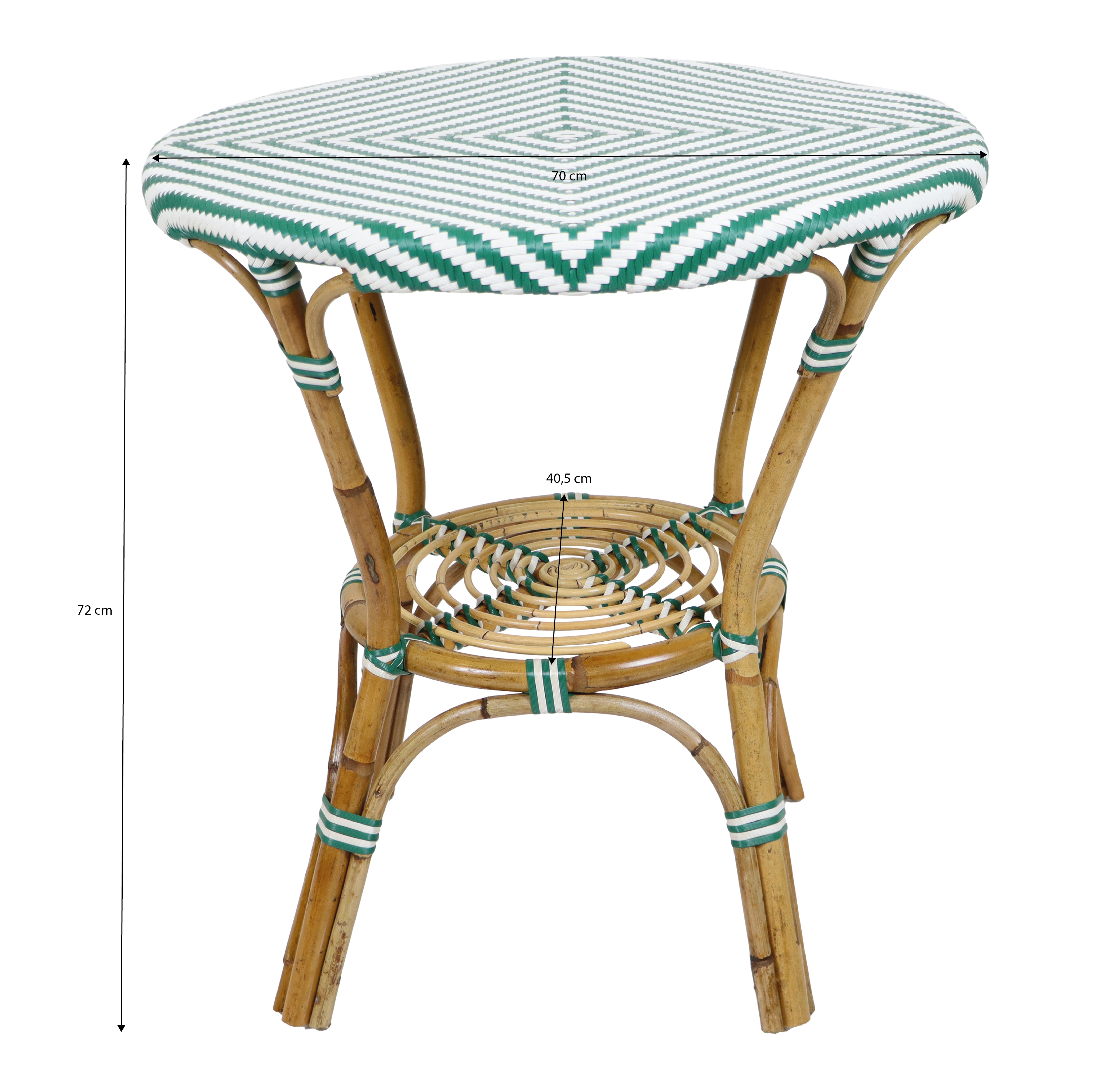 AXI Jacqueline Rattan Bistro Set Green/White-8720365066115 AXI Jacqueline Rattan Bistro Set Green/White