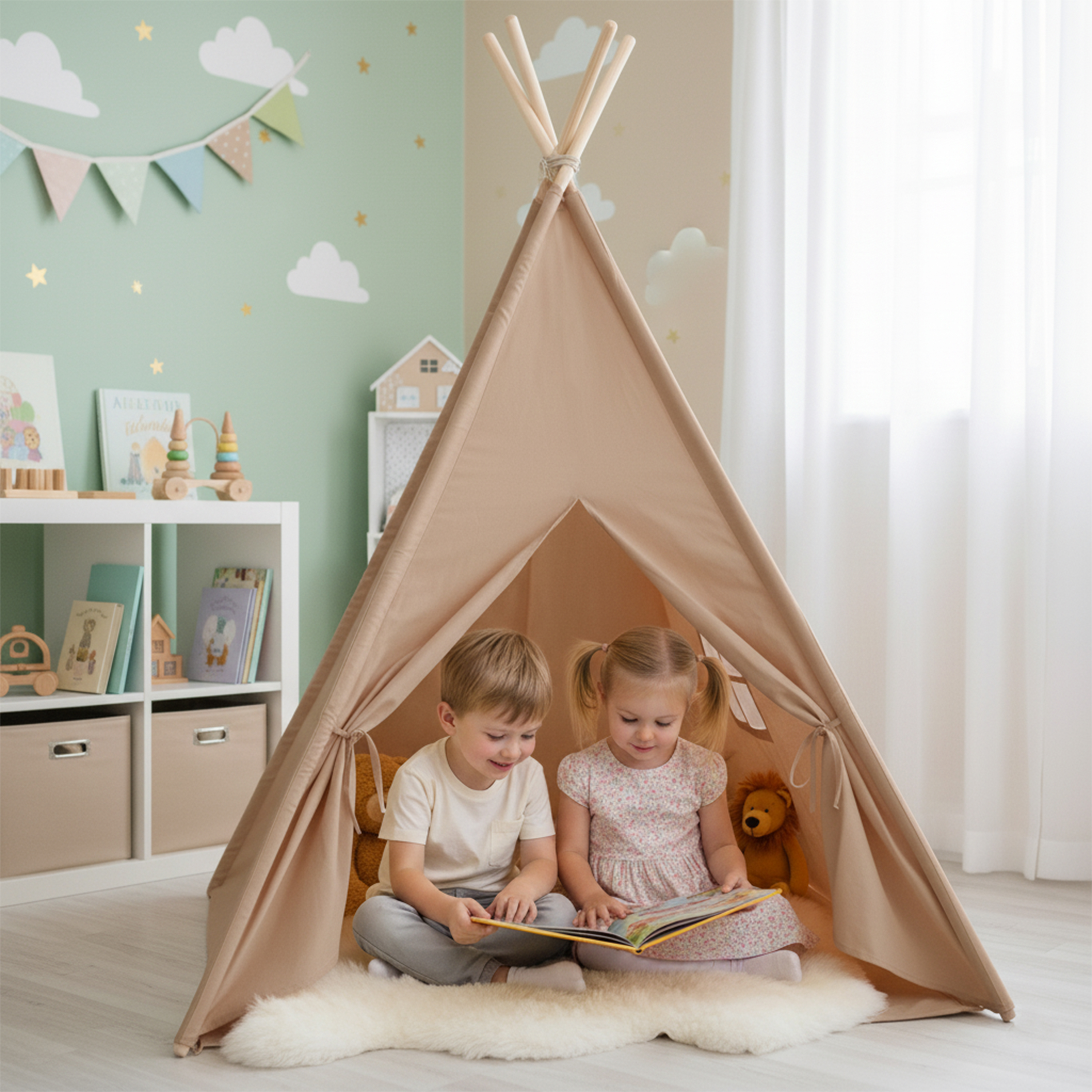 Sunny Vera Teepee Tent – Sandy Beige
