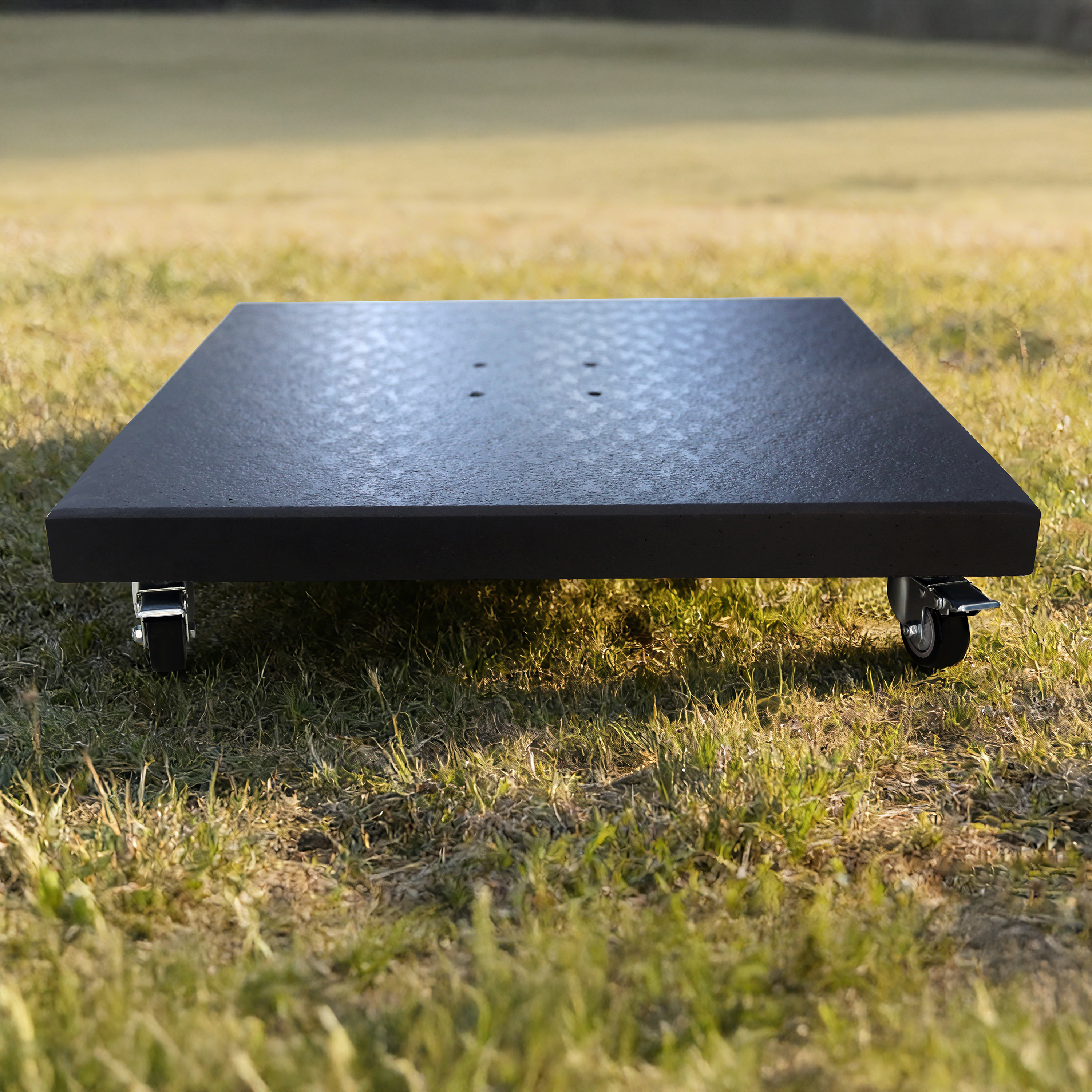 AXI Granite Parasol Base with Wheels Black - 80 x 80 cm