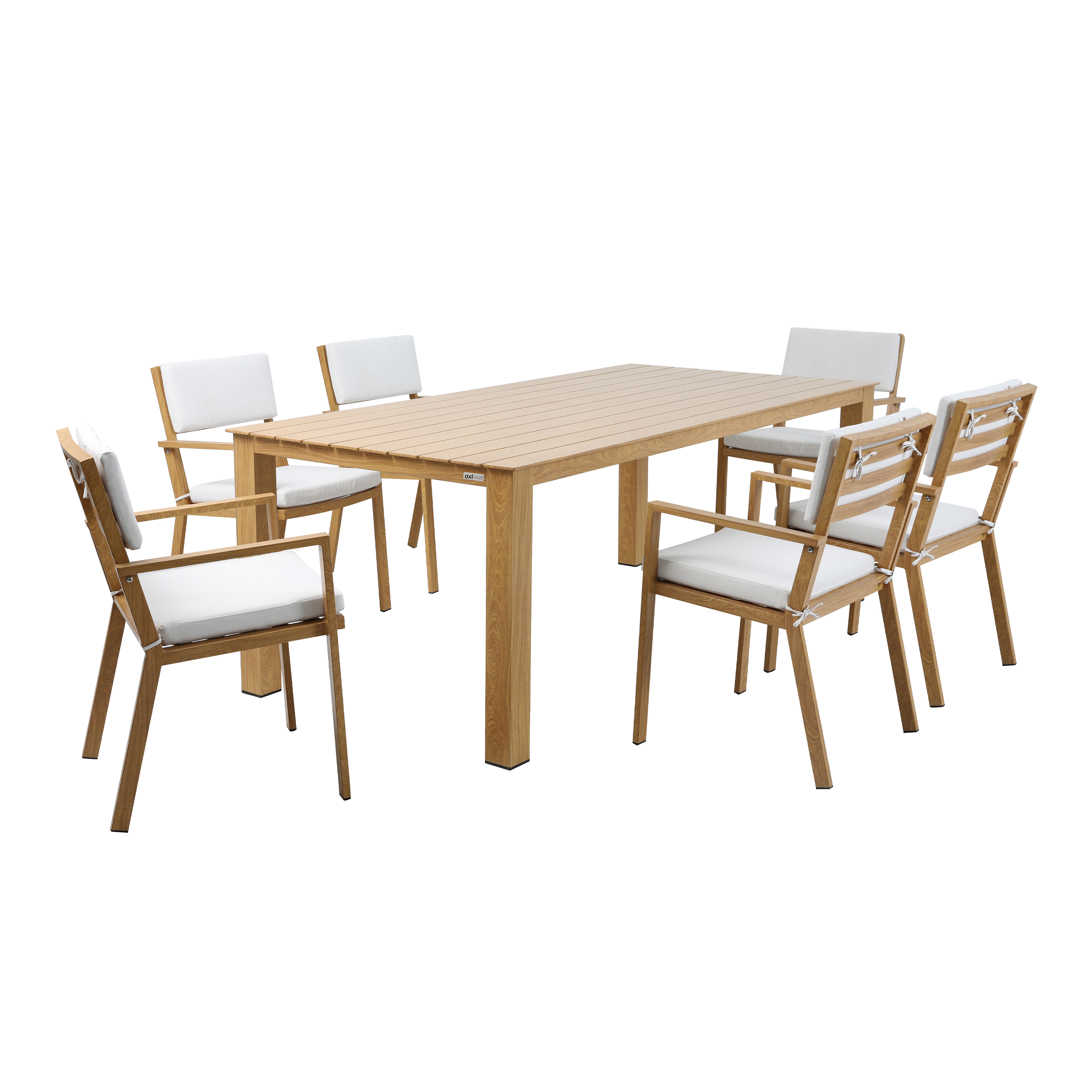 AXI Jada Garden set with 6 Chairs Wood-look/beige-8720365063954 AXI Jada Garden set with 6 Chairs Wood-look/beige