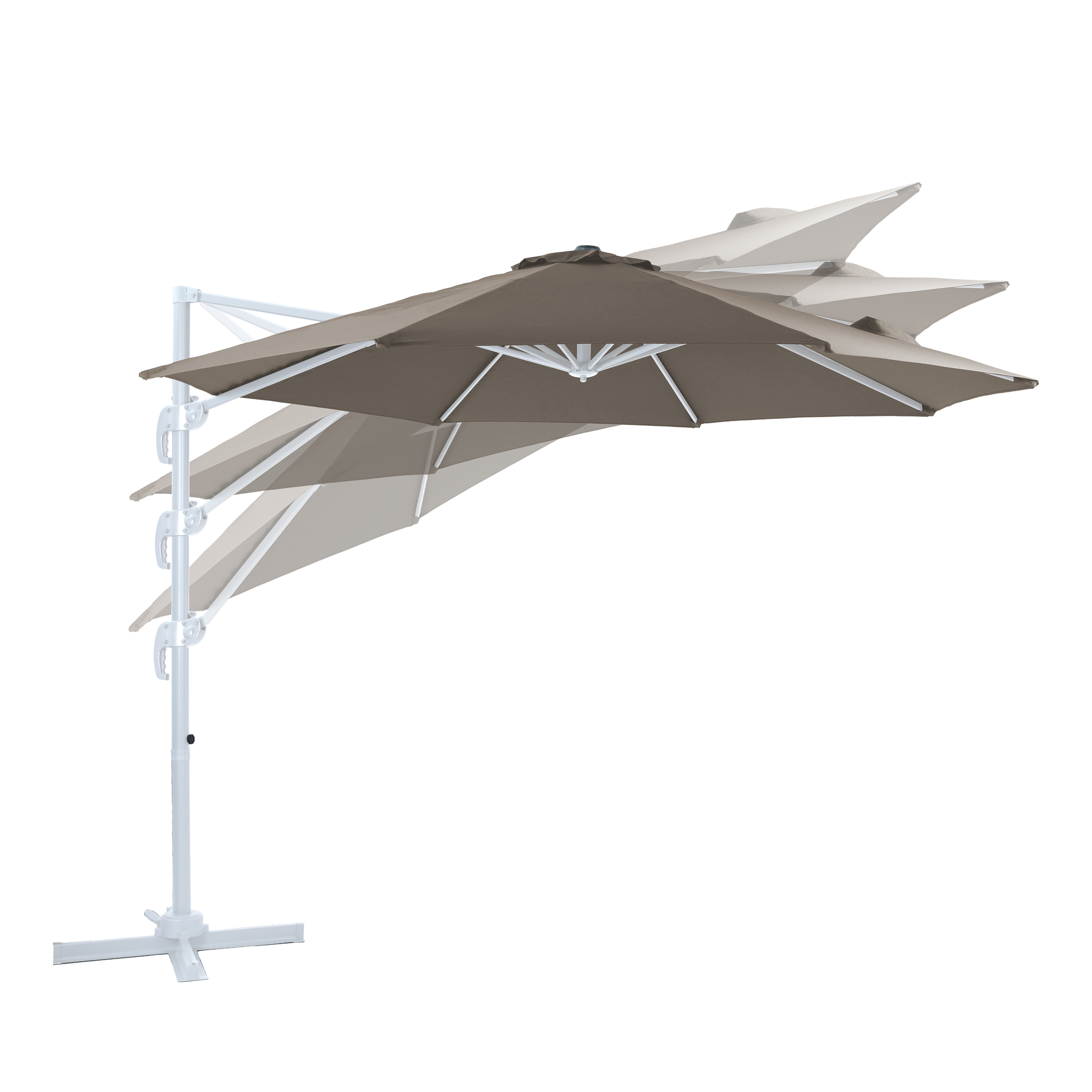 AXI Marisol Zweefparasol Ã˜ 300cm Wit/taupe