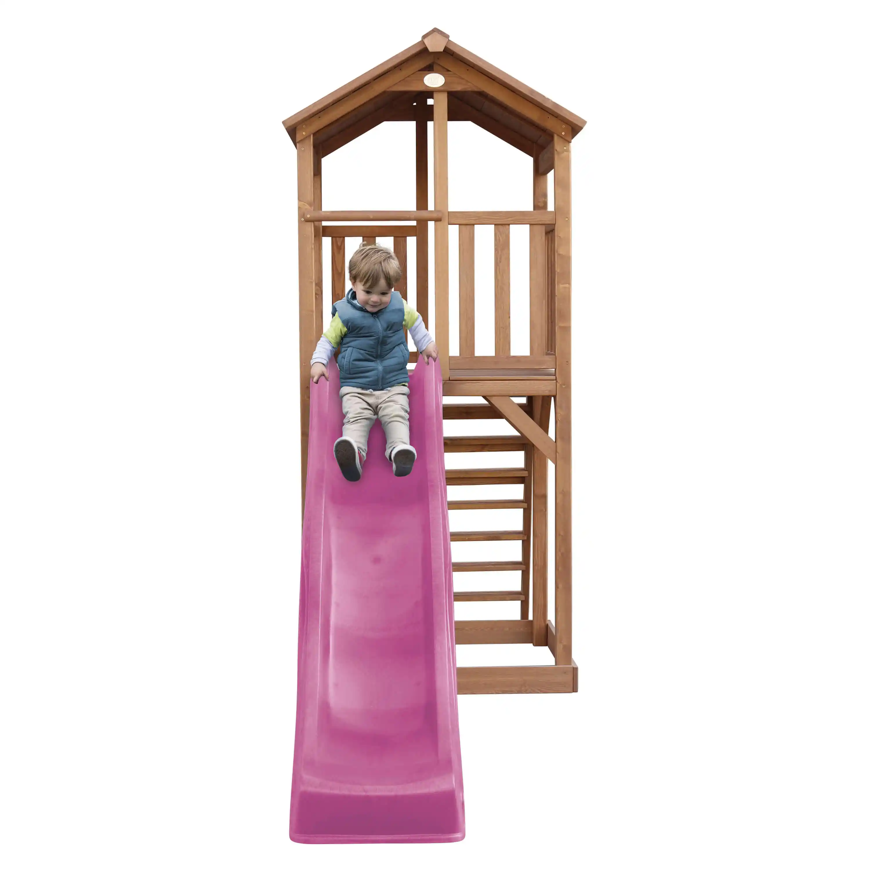 AXI Beach Tower Speeltoren Bruin - Paarse Glijbaan