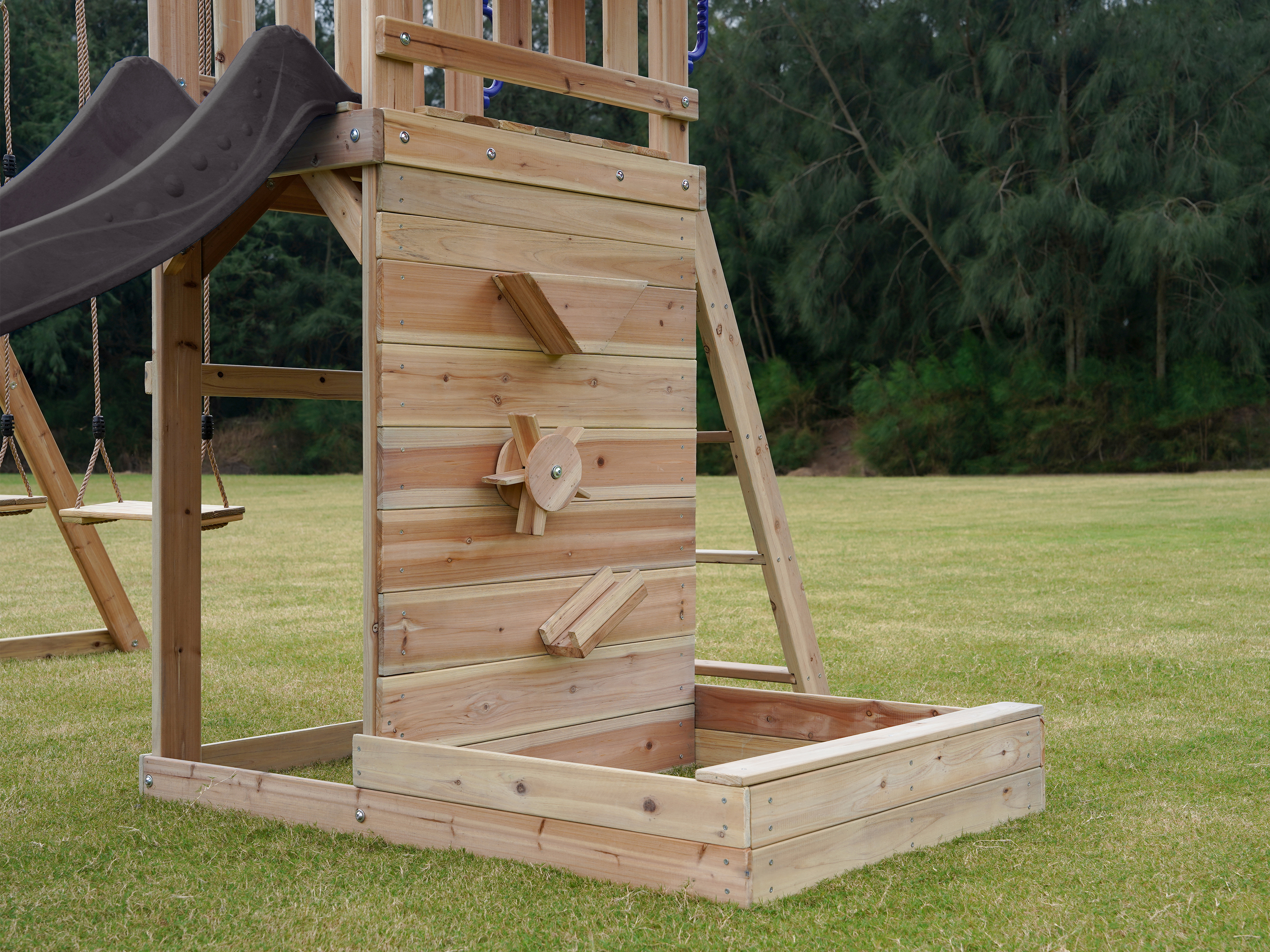 AXI Malik Play Set with Double Swing Brown - Grey Slide 