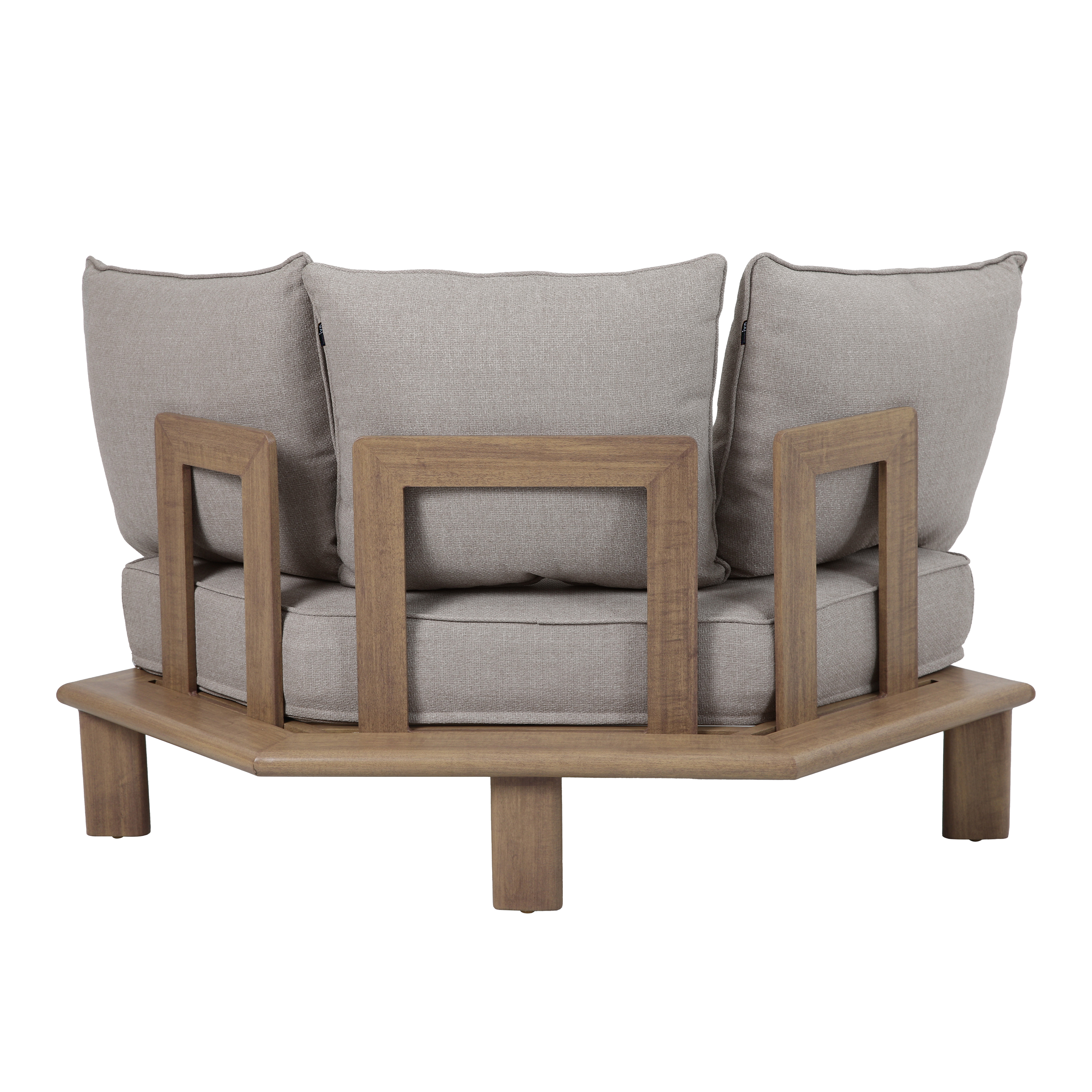 AXI Avery Lounge Set with Side Tables Wood-Look with Beige-8720365065637 AXI Avery Lounge Set with Side Tables Wood-Look with Beige