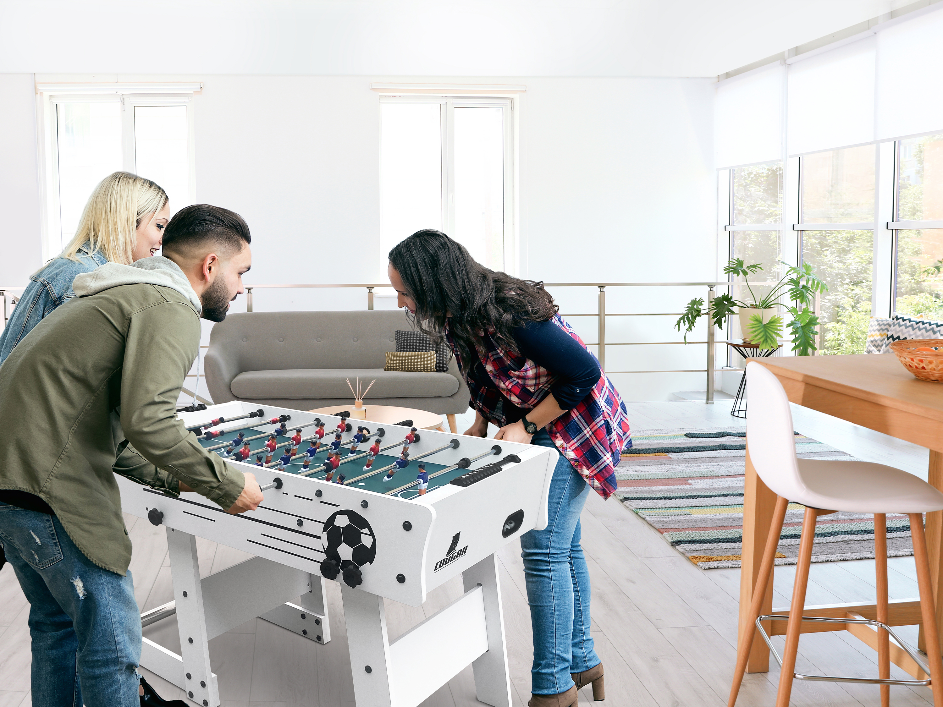 Cougar Scorpion Kick TS Folding Football Table - White