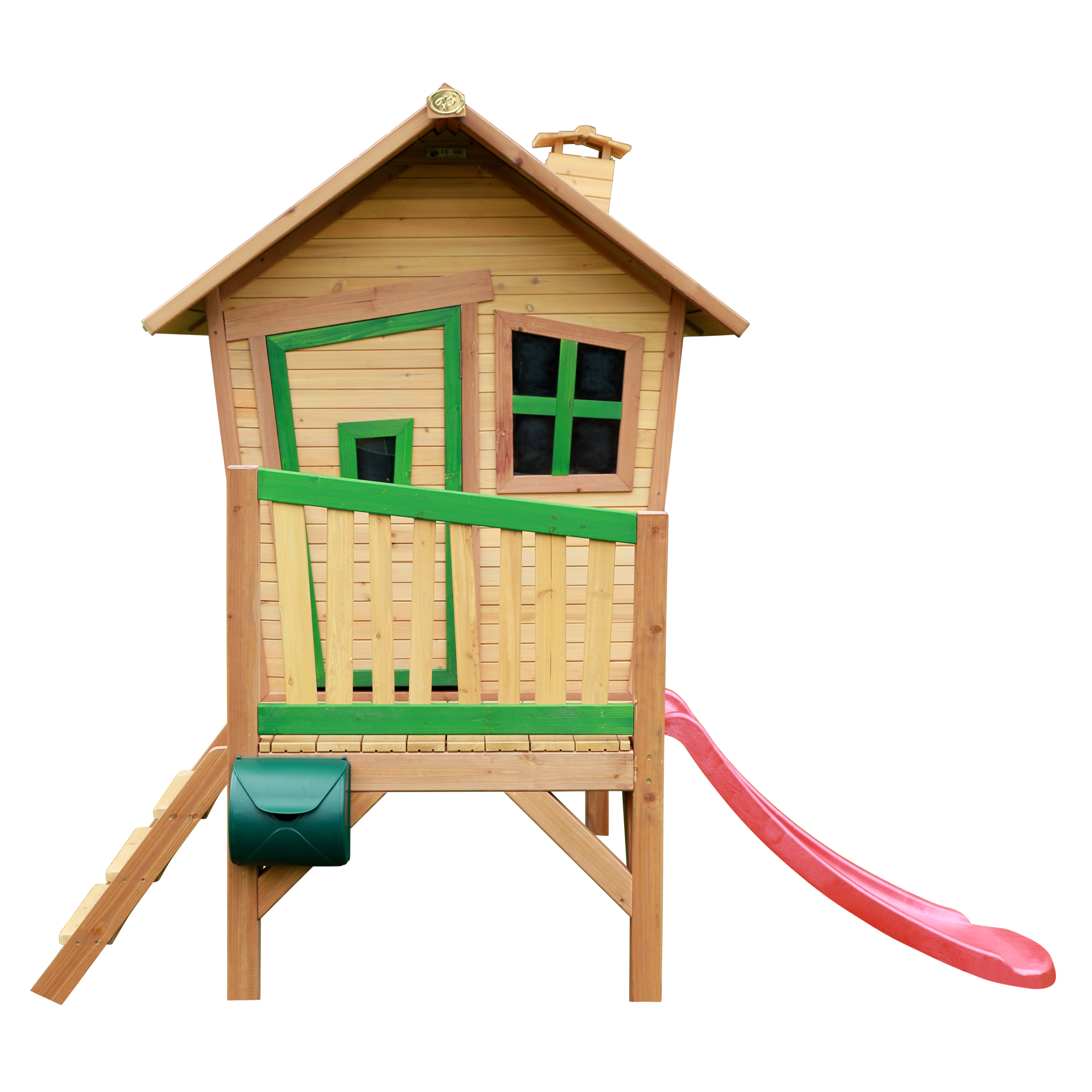 AXI Robin Playhouse Brown/Green - Red Slide
