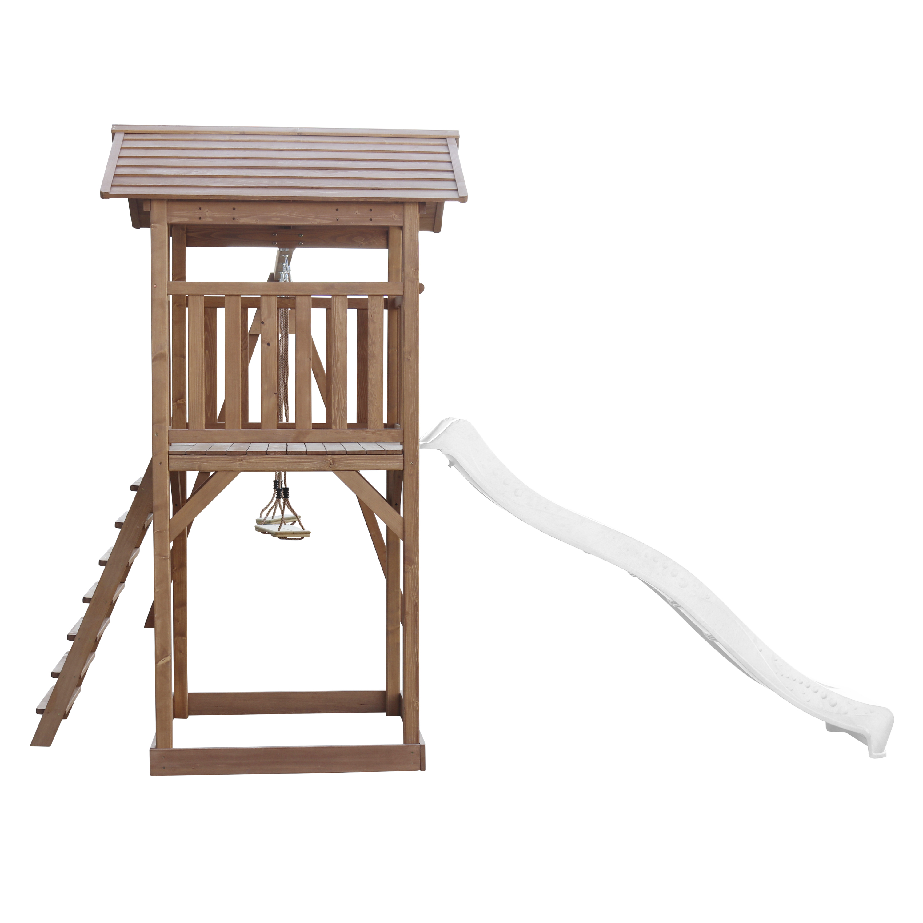 AXI Beach Tower with Double Swing Set Brown - White Slide