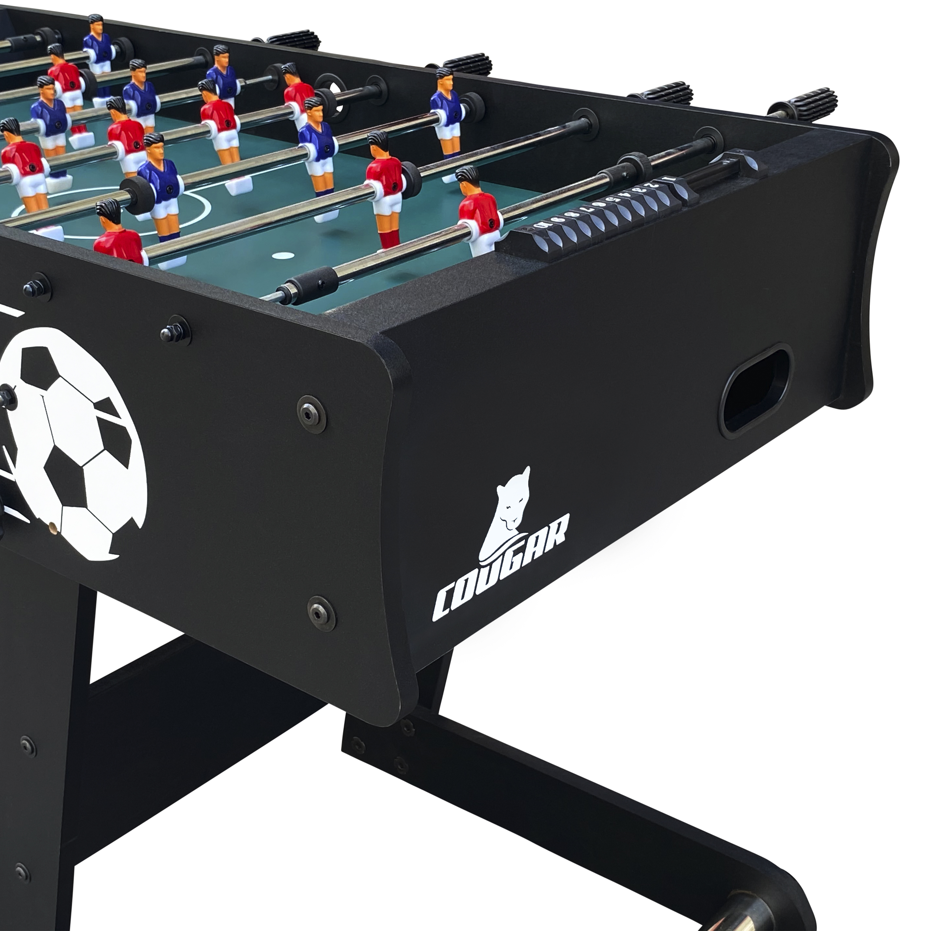 Cougar Scorpion Kick TS Folding Football Table - Black-8717973936046 Cougar Scorpion Kick TS Folding Football Table - Black