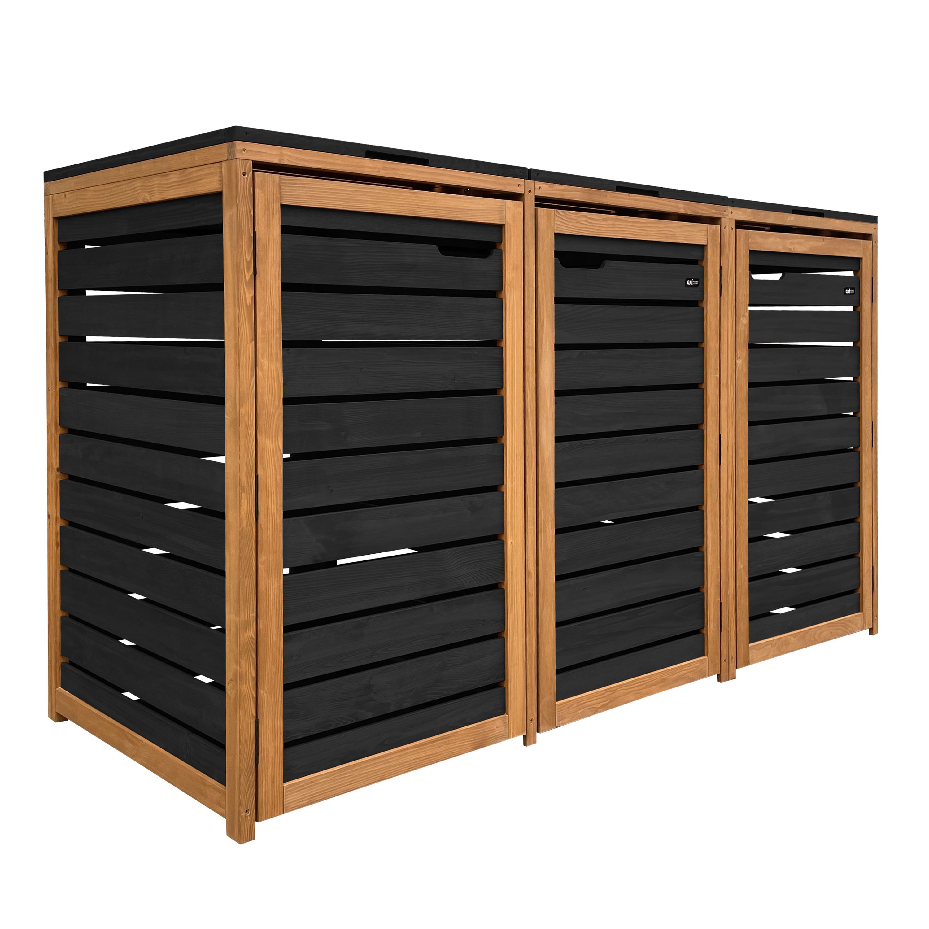 AXI Lex Wooden Bin Storage Black/Brown - 3 bins