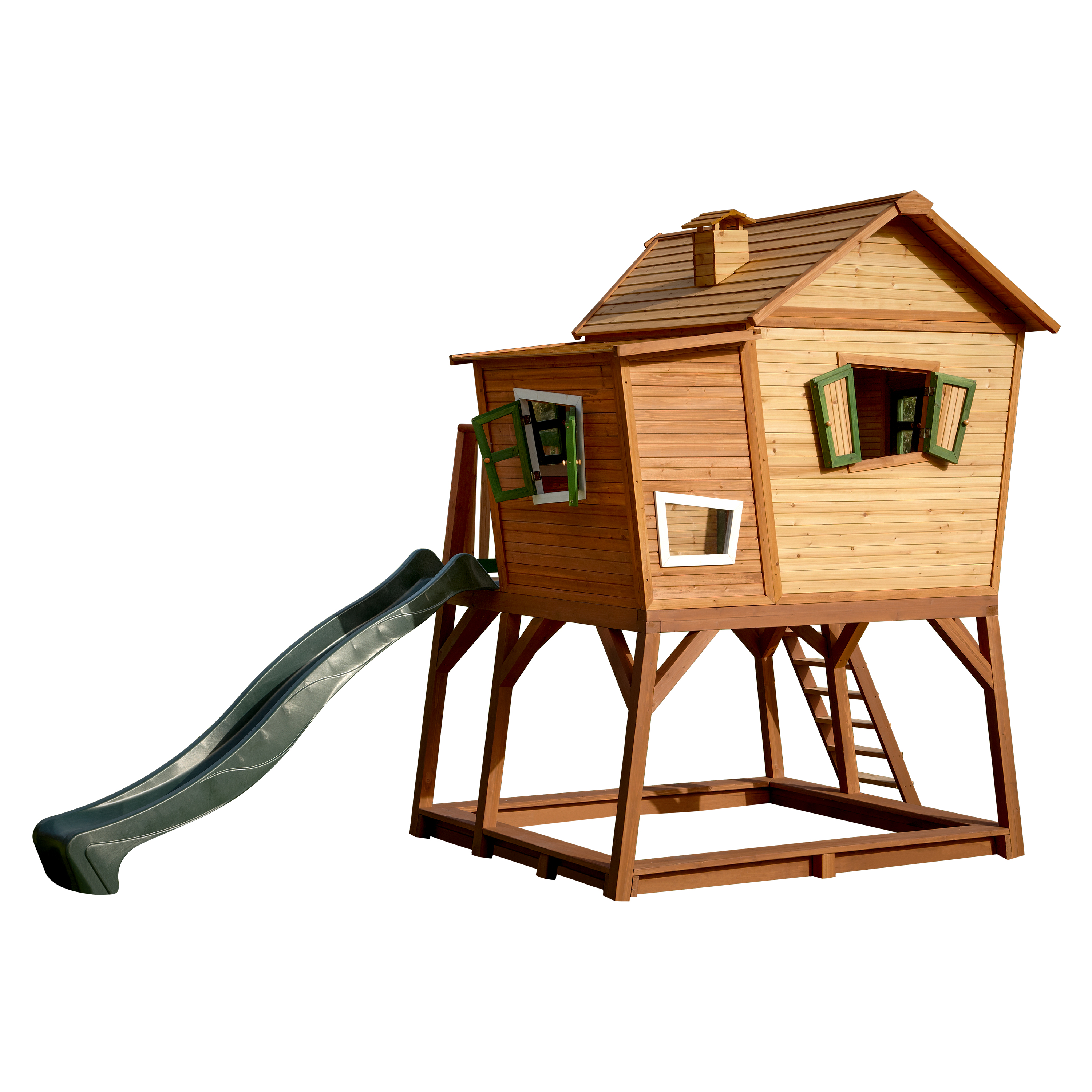 AXI Max Playhouse Brown/Green - Green Slide