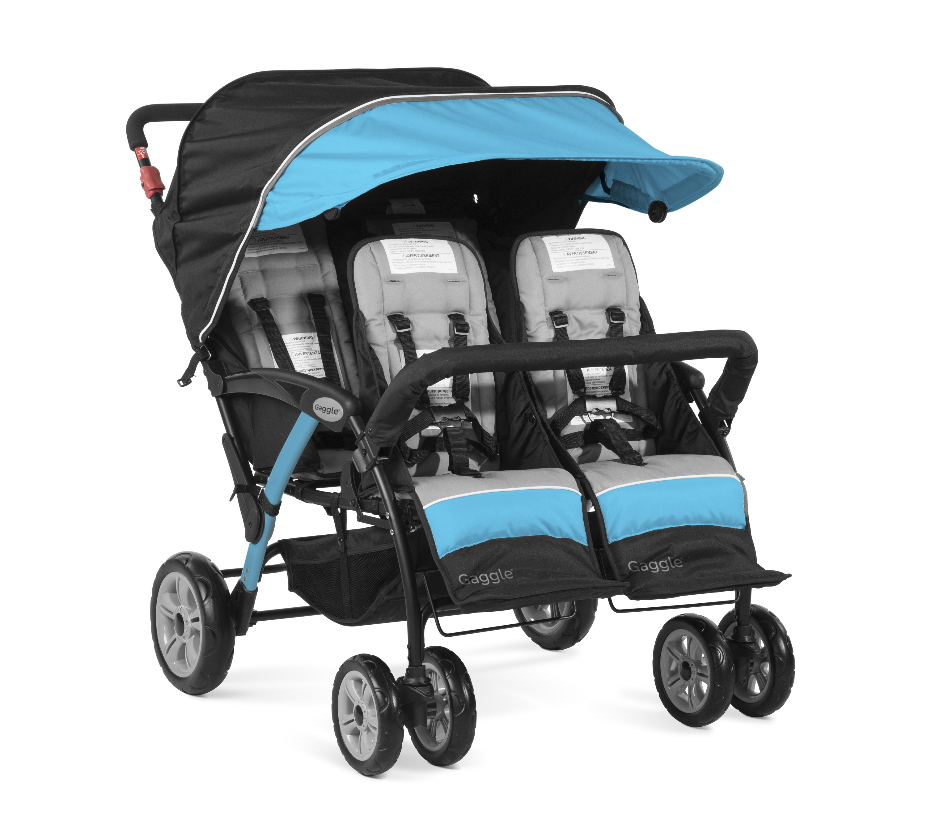 Gaggle Odyssey 4x4 Quad Stroller for 4 Children - Turquoise-0849801011743 Gaggle Odyssey 4x4 Quad Stroller for 4 Children - Turquoise