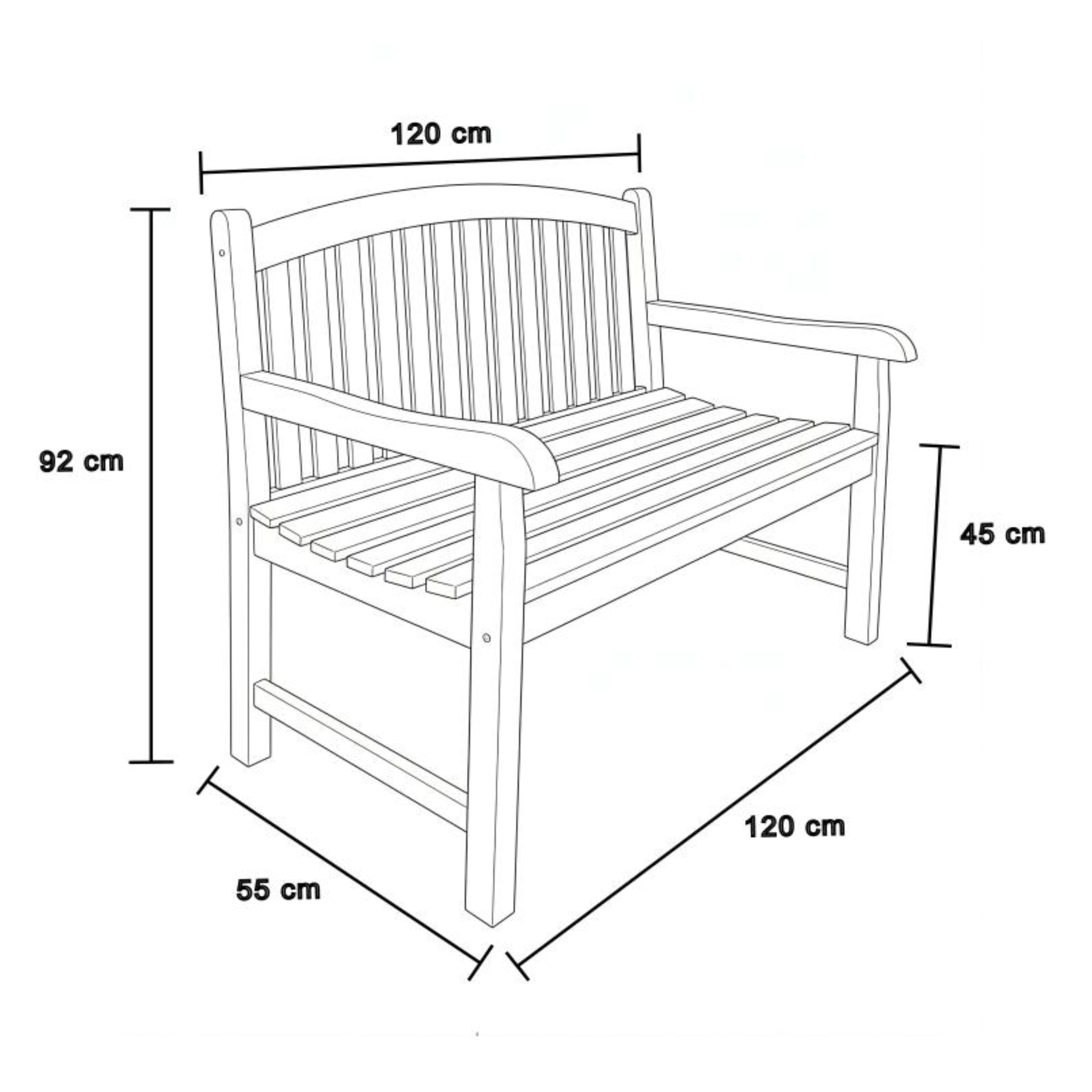 AXI Suki Teak Garden Bench 120 cm