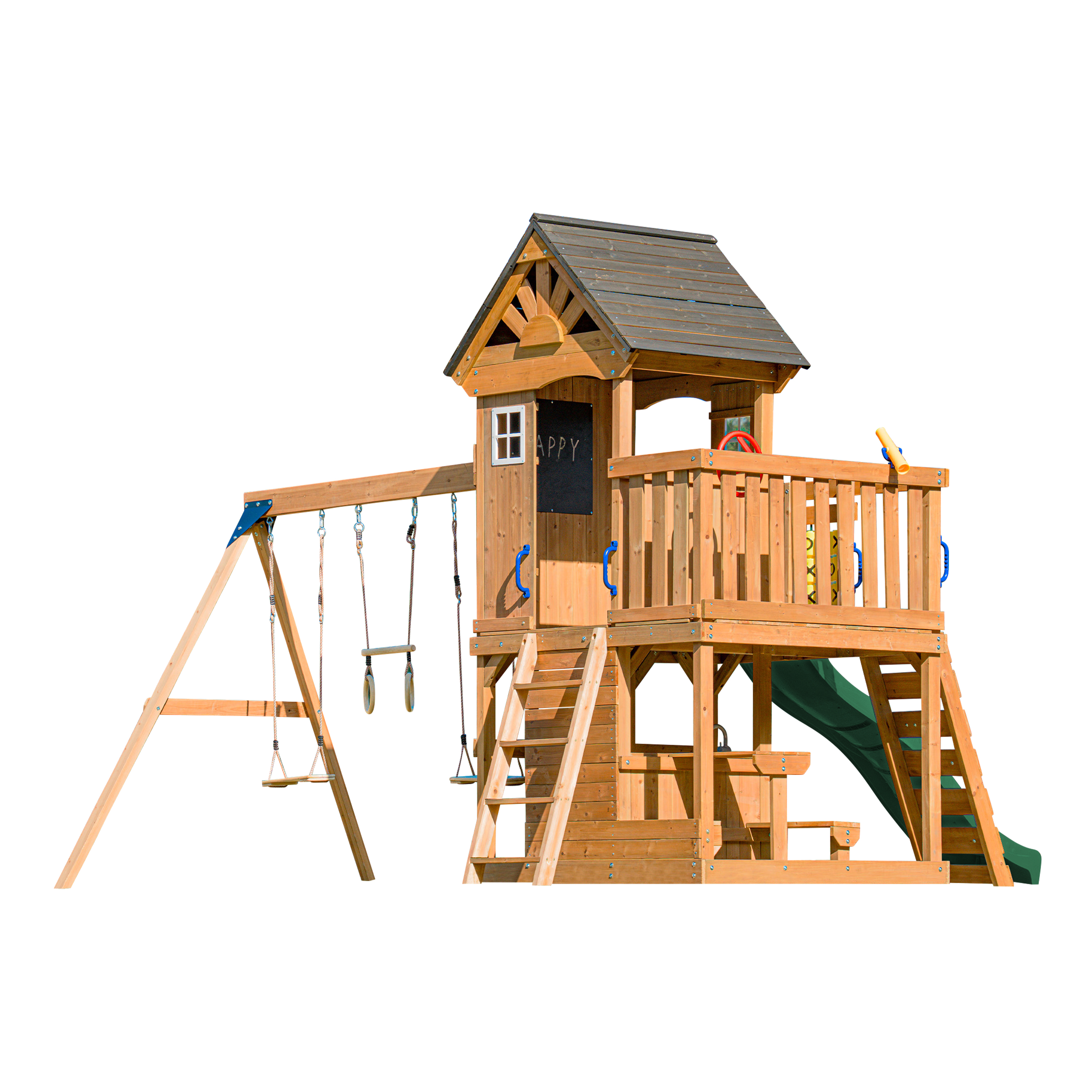 AXI Jack Climbing Frame with Double Swing and Trapeze – Green Slide